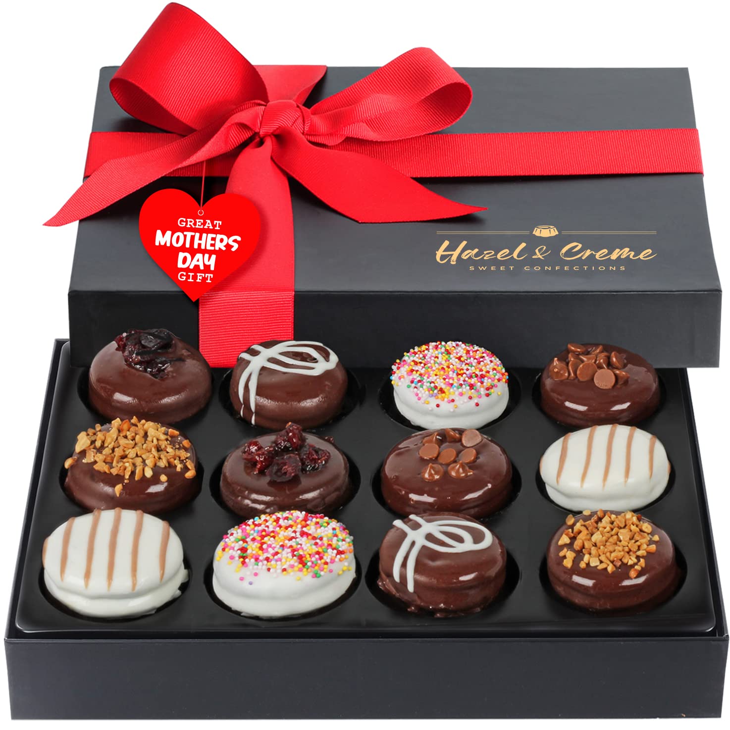 Mother's Day Cookies Gift Box - Gourmet Assortment of Cookies - Vegan, Kosher Certified Gift Basket for Birthdays, Anniversaries, and Special Occasions: 12 Count (Pack of 1)