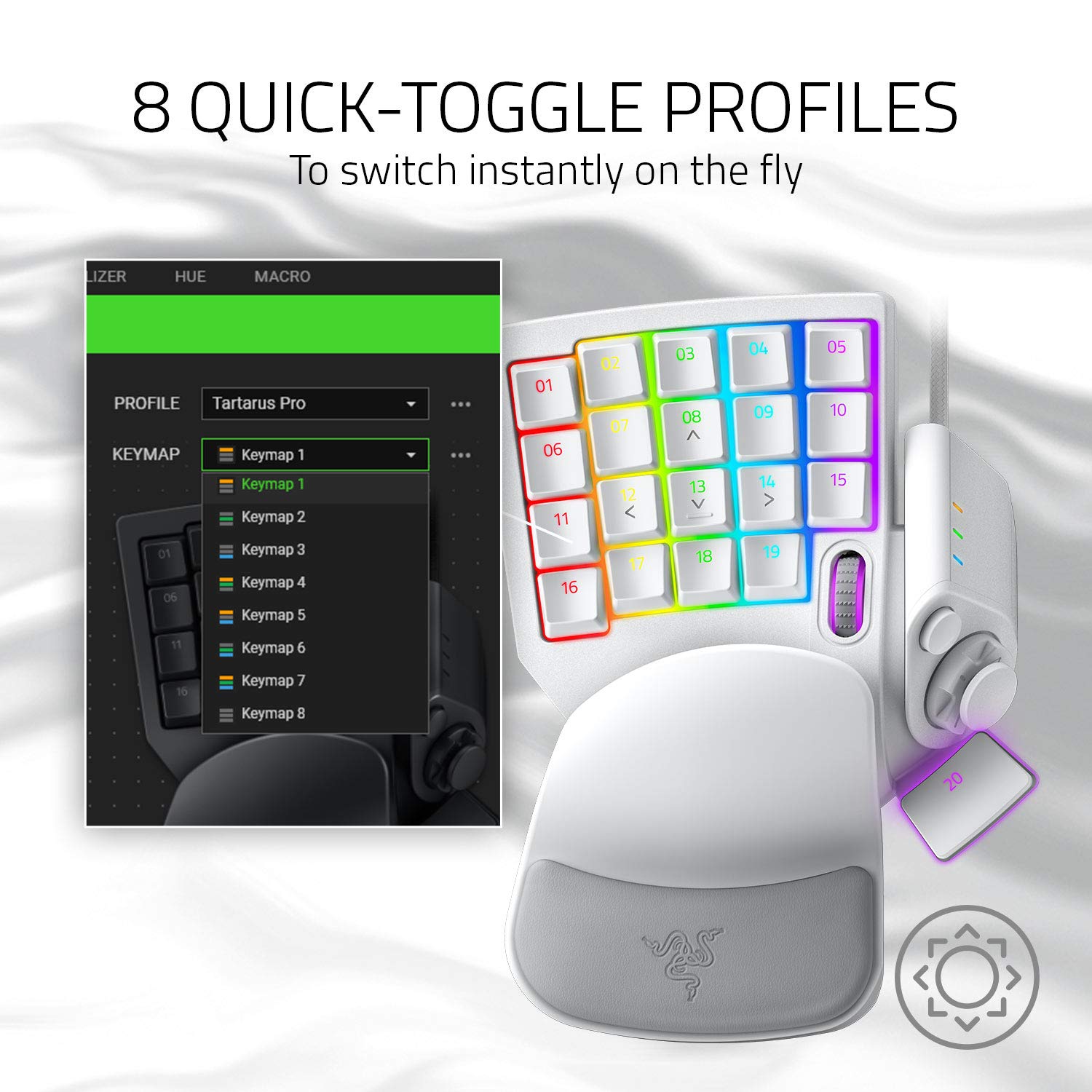 Razer Tartarus V2 Gaming Keypad: Mecha Membrane Key Switches - One Handed Keyboard - 32 Programmable Keys - Customizable Chroma RGB Lighting - Programmable Macros - Snap Tap - Black thumbnail 5