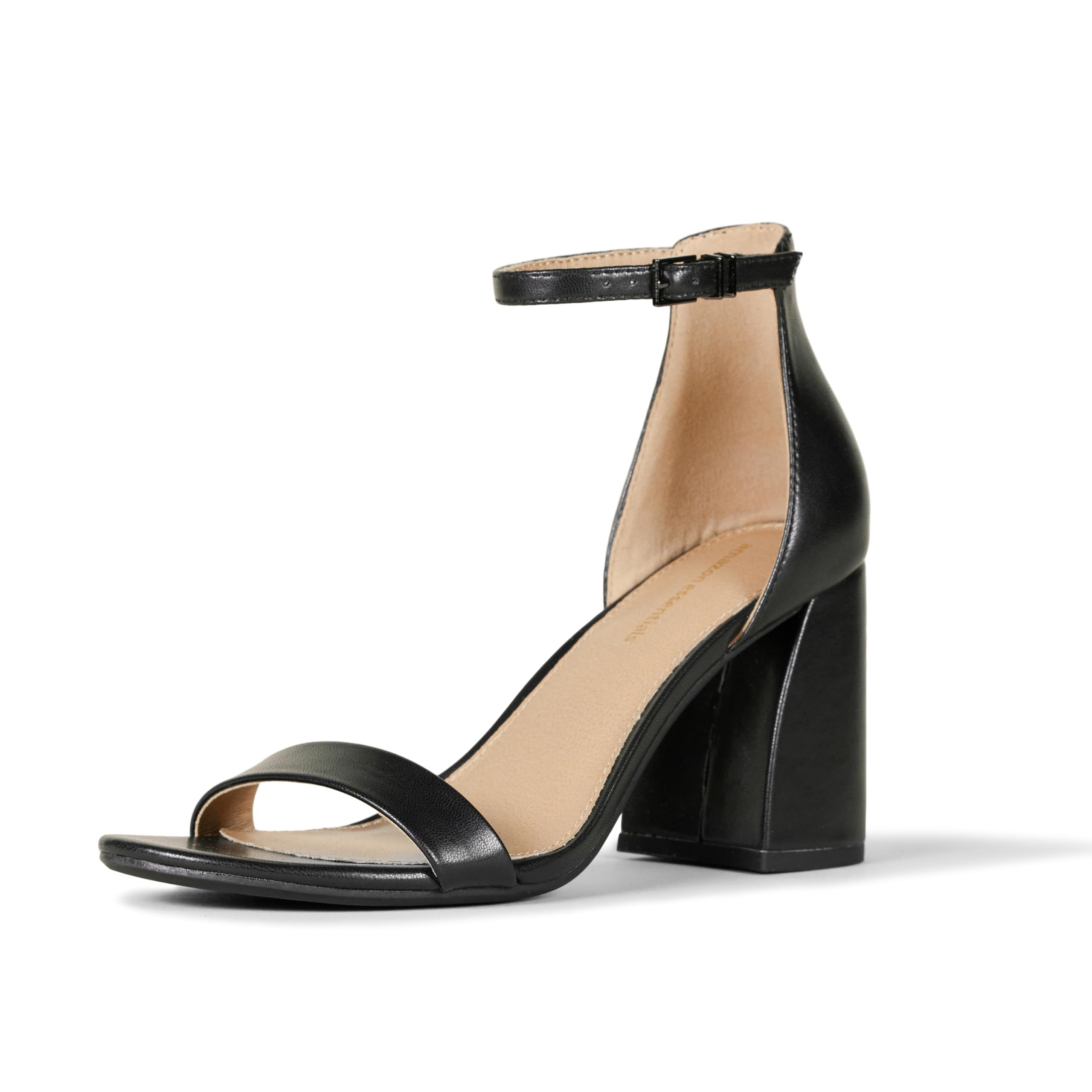 Amazon Essentials Women's High Heel Nola: 7 Black Faux Leather