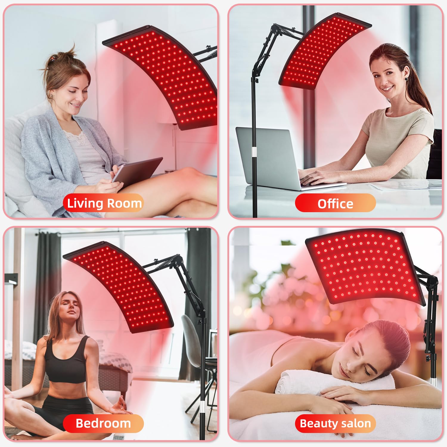 Red Light Therapy for Face and Body, Red Infrared Light Therapy Lamp with Stand Led 660nm Red Light-Therapy& 850nm Infrared Light Device for Body: Black