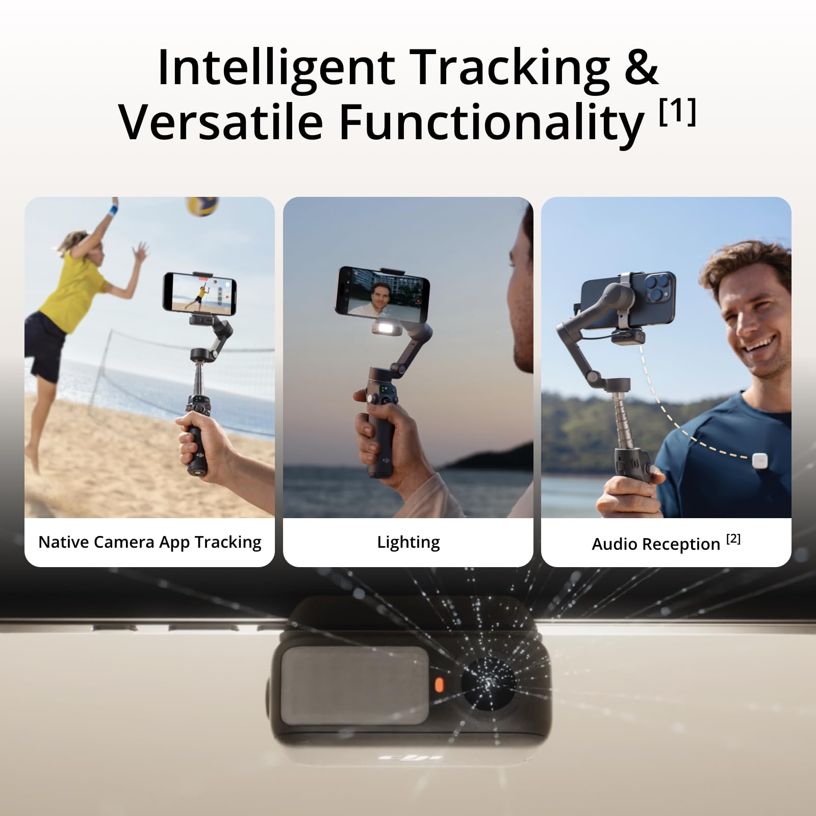 DJI Osmo Mobile 7P Gimbal Stabilizer for iPhone, Android, Native Tracking, Lighting, 3-Axis Phone Gimbal, Quick Launch, One-Tap Edit, Built-in Extension Rod & Tripod, 10hrs Use, Phone Charging thumbnail 2