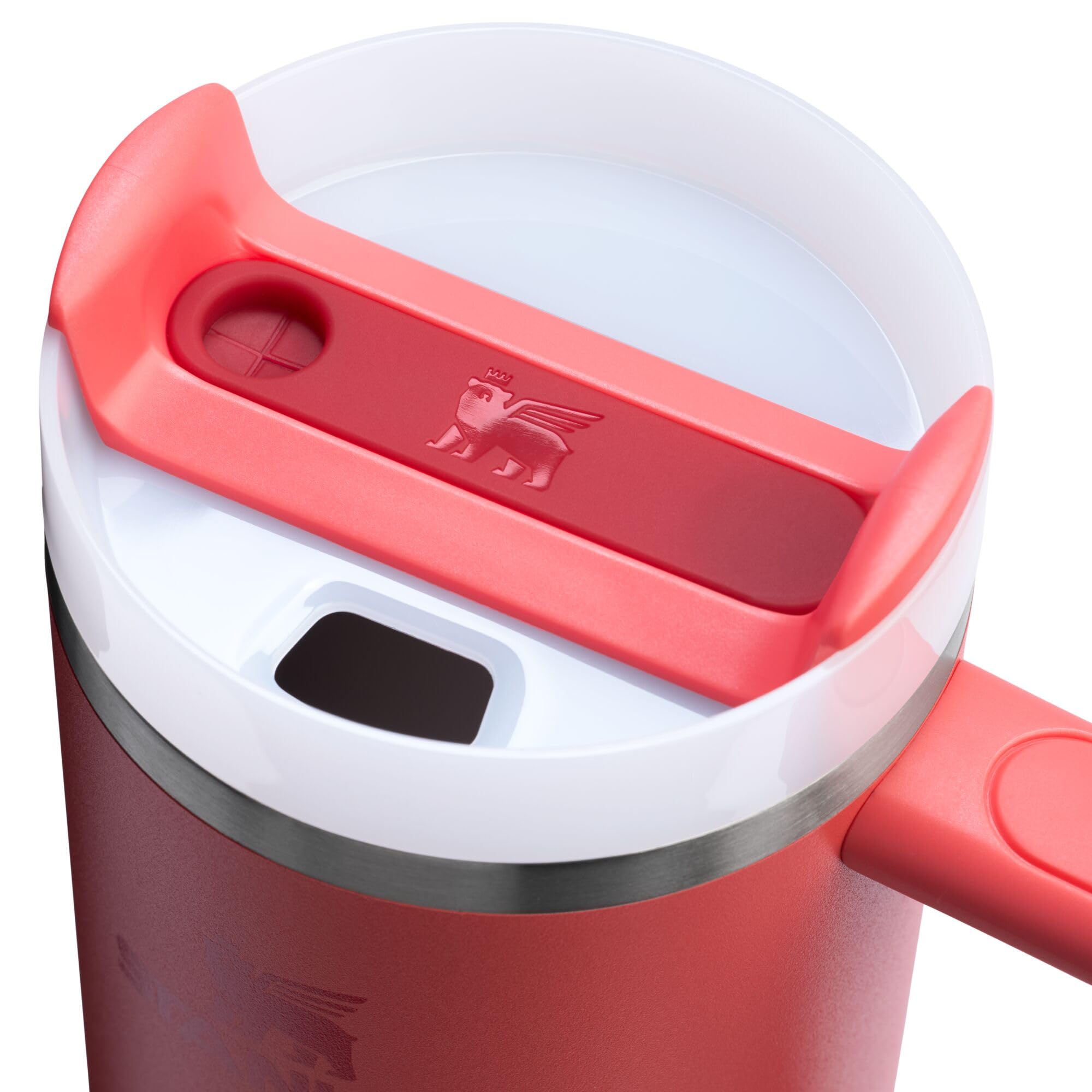 Stanley Quencher H2.0 Tumbler with Handle and Straw 30 oz | Flowstate 3-Position Lid | Cup Holder Compatible for Travel | Insulated Stainless Steel Cup | BPA-Free | Rose Quartz 2.0: 30 Ounces Hot Coral