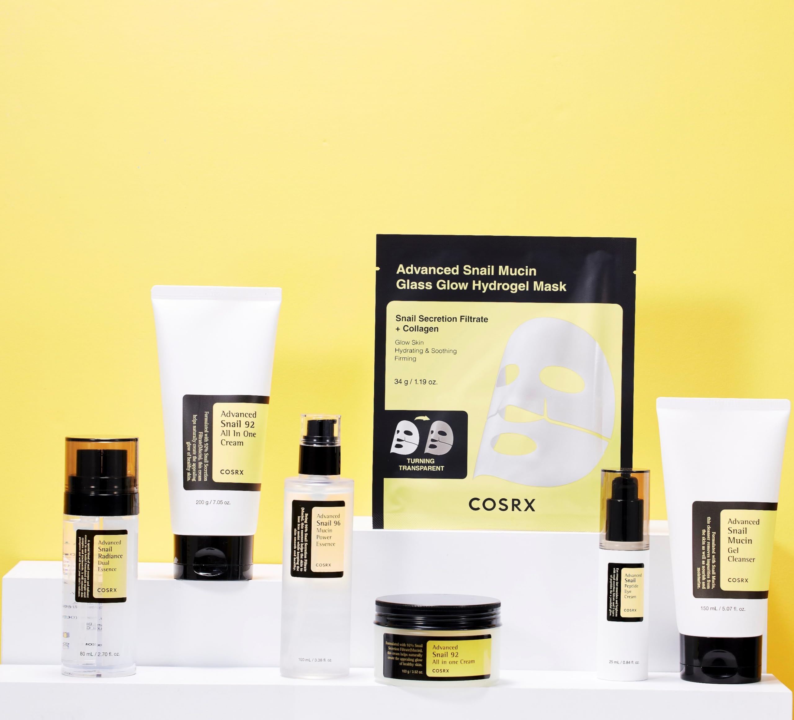 COSRX Advanced Snail Mucin Glass Glow Hydrogel Face Masks Skincare 3 EA, Collagen Face Mask, Travel Essentials, Overnight Face Mask, Korean Skin Care: COSRX Advanced Snail Mucin Glass Glow Hydrogel Face Masks Skincare 3 EA, Collagen Face Mask, Travel Essentials, Overnight Face Mask, Korean Skin Care