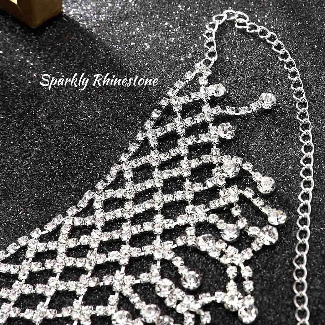 DRESBE Rhinestone Necklace Crystal Choker Necklaces Prom Necklace Chain Party Neck Jewelry for Women: DRESBE Rhinestone Necklace Crystal Choker Necklaces Prom Necklace Chain Party Neck Jewelry for Women