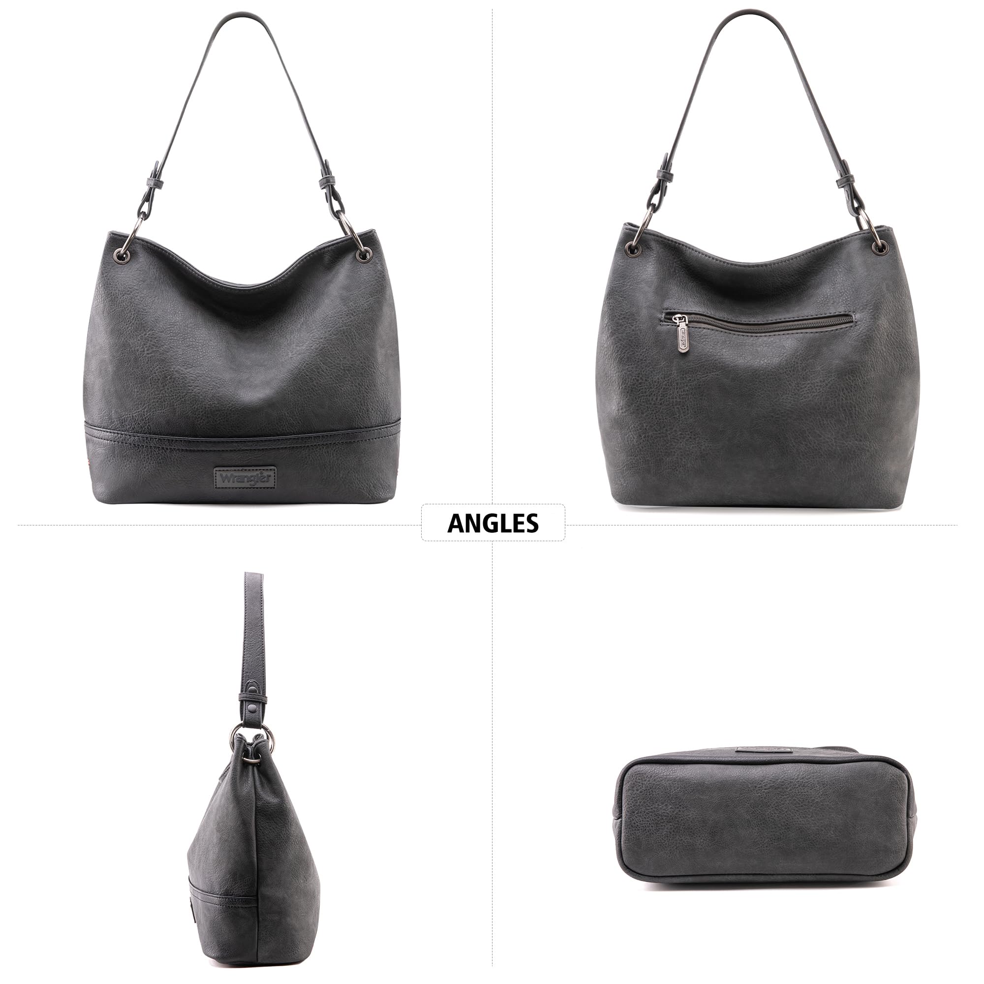Wrangler Hobo Bags for Women Vegan Leather Top Handle Shoulder Purses and Handbags