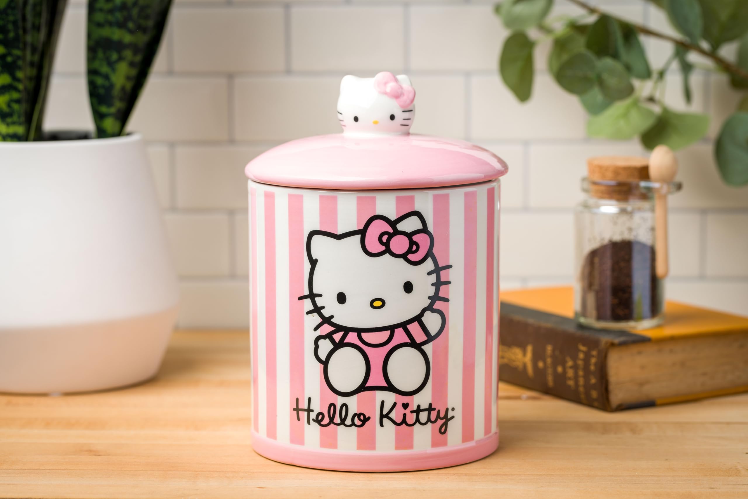 Silver Buffalo Sanrio Hello Kitty Pink Ceramic Cookie Snack Jar (Medium)