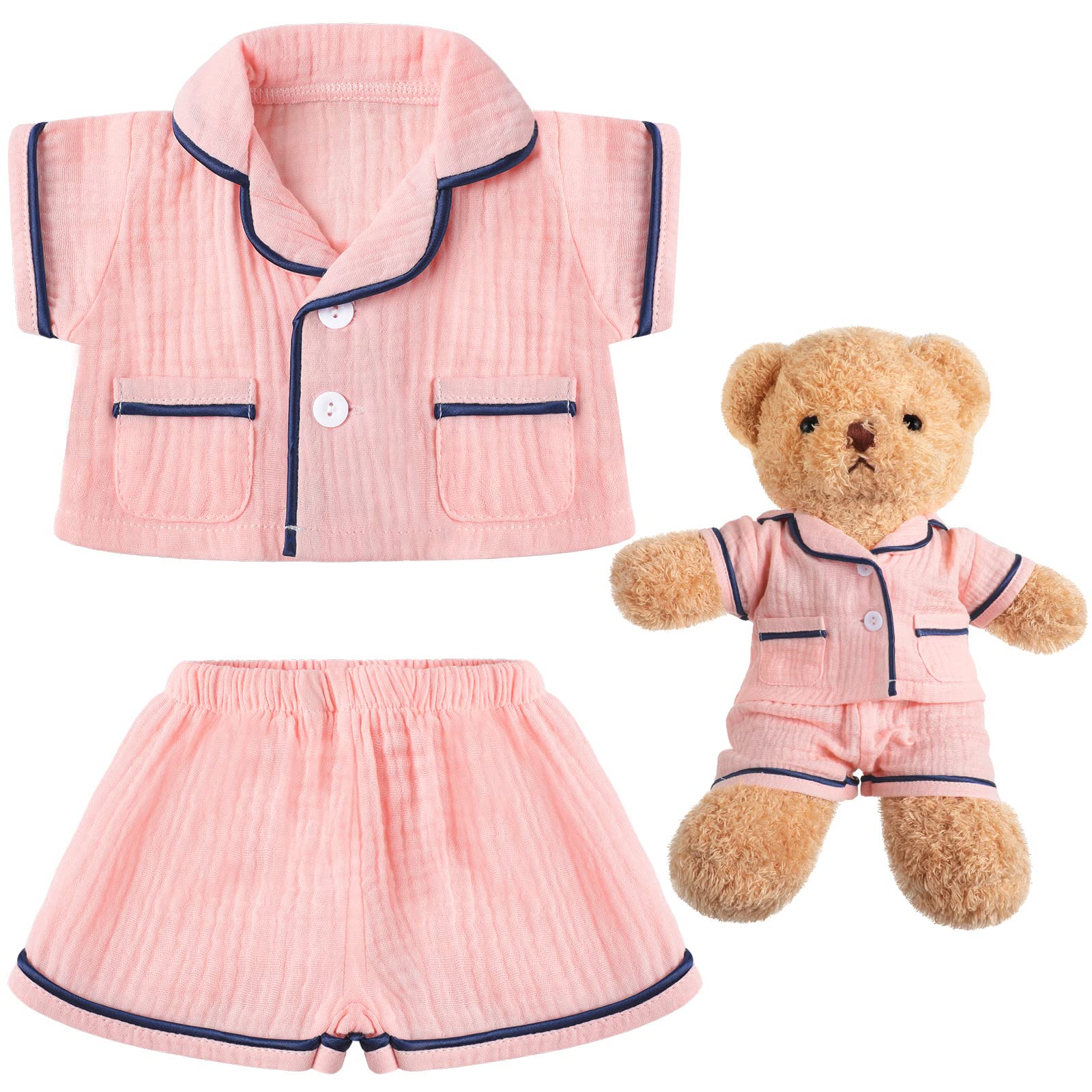 Hungdao Bear Clothes Pajamas Make Your Own Animals Outfits Fits Most 14 Inches Bear Accessories, Pink: Hungdao Bear Clothes Pajamas Make Your Own Animals Outfits Fits Most 14 Inches Bear Accessories, Pink