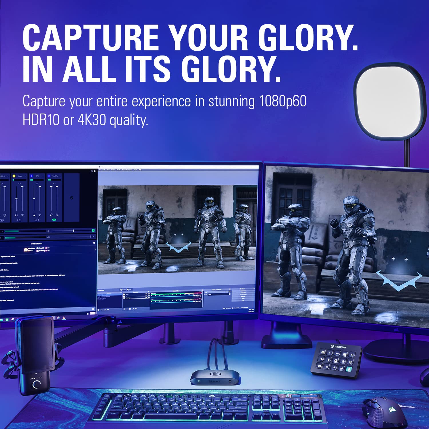 Elgato  - Stream and Record in 1080p60 HDR10 or 4K30 with Ultra-low Latency on PS5|Pro, PS4|Pro, Xbox Series X/S, Xbox One X|S, Nintendo Switch 2, in OBS and More, Works with PC and Mac: HD60 X