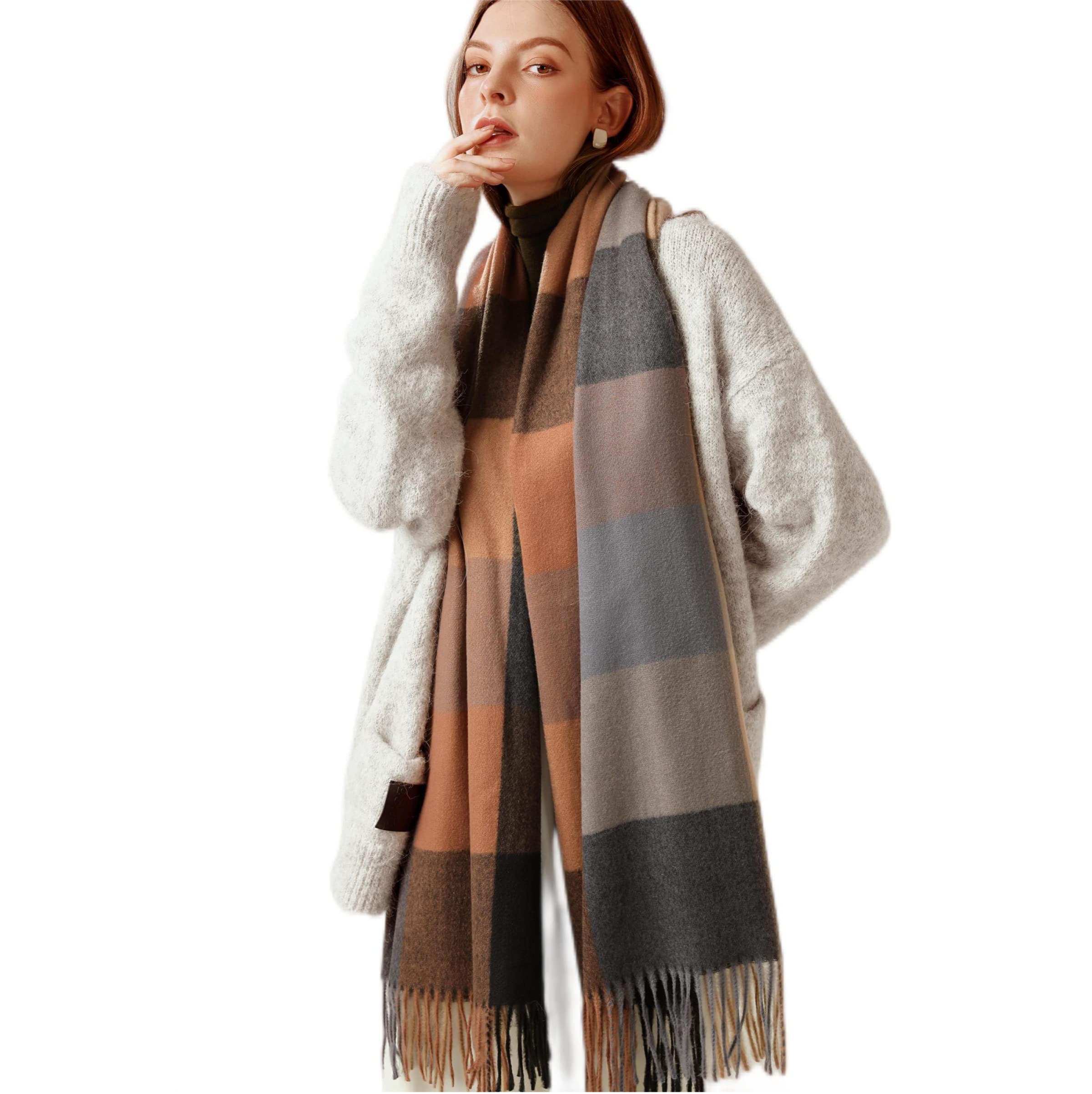 PCIQUTE Tartan Plaid Scarves for Women Winter,Long Scarves for Women with Fringe,Super Soft Scarf for Women Winter