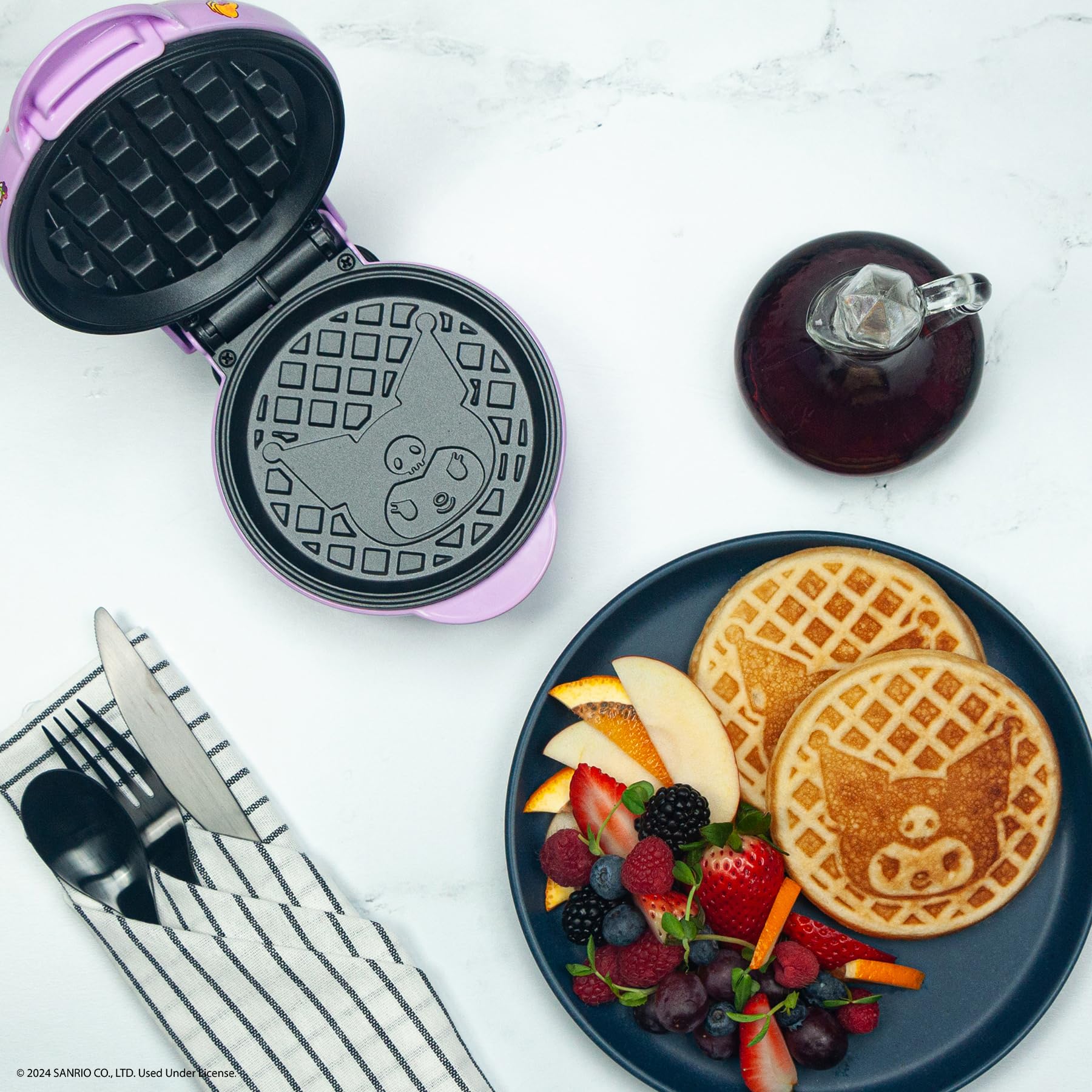 Uncanny Brands Hello Kitty Kuromi Mini Waffle Maker - Cook With Your Favorite Bunny Character