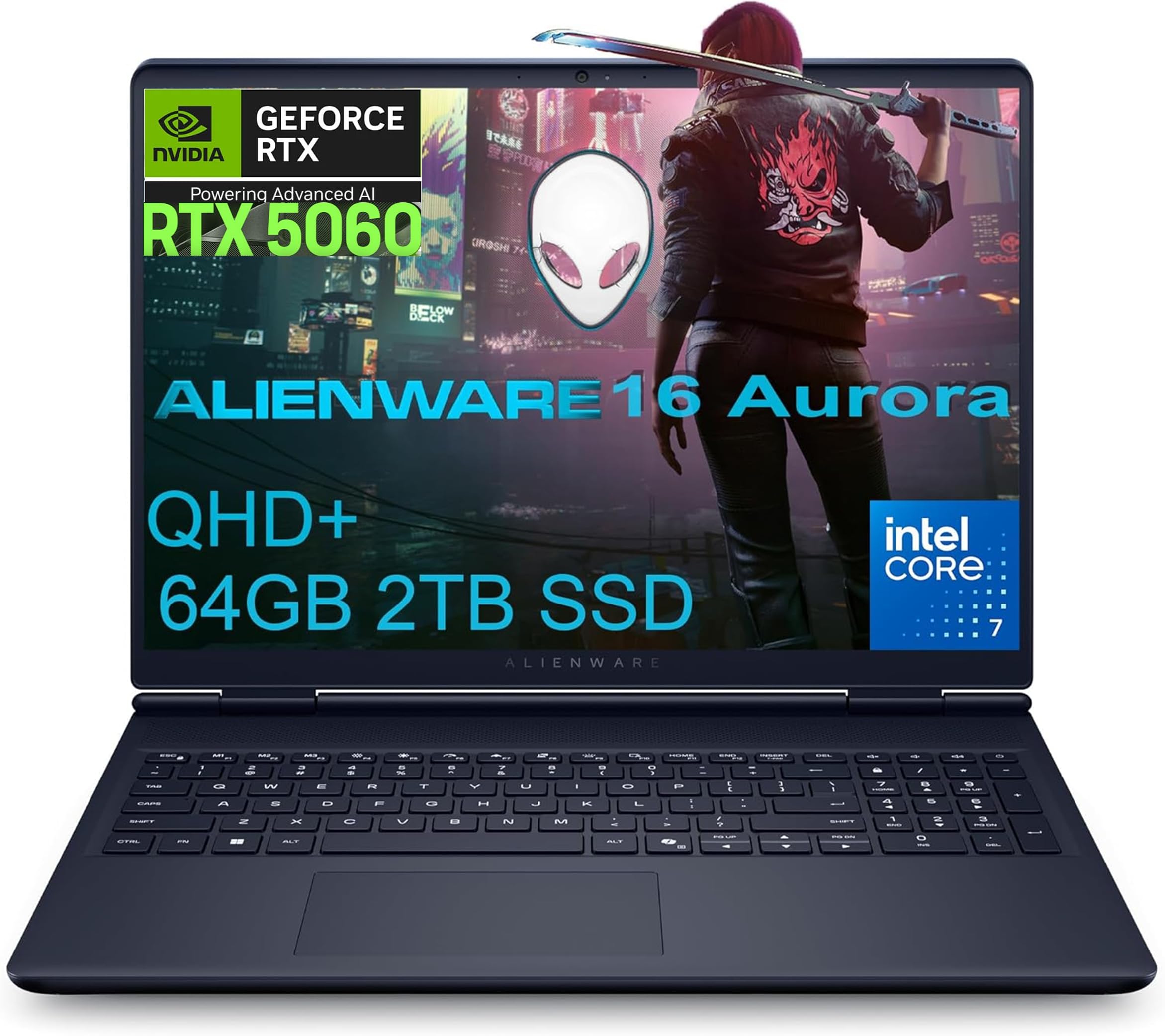 2025 Alienware 16 Aurora Gaming Laptop (16" QHD+ 120Hz, Intel 10-Core 7 240H (> i7-13620H), 64GB DDR5, 2TB SSD, NVIDIA GeForce RTX 5060 8GB), Backlit Keyboard, Wi-Fi 7, Ethernet, Webcam, Win 11 Home