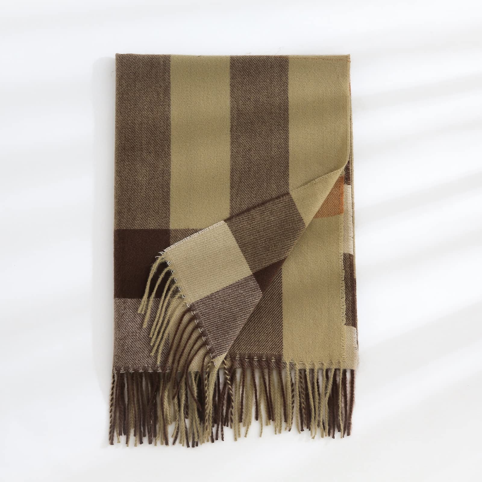PCIQUTE Tartan Plaid Scarves for Women Winter,Long Scarves for Women with Fringe,Super Soft Scarf for Women Winter