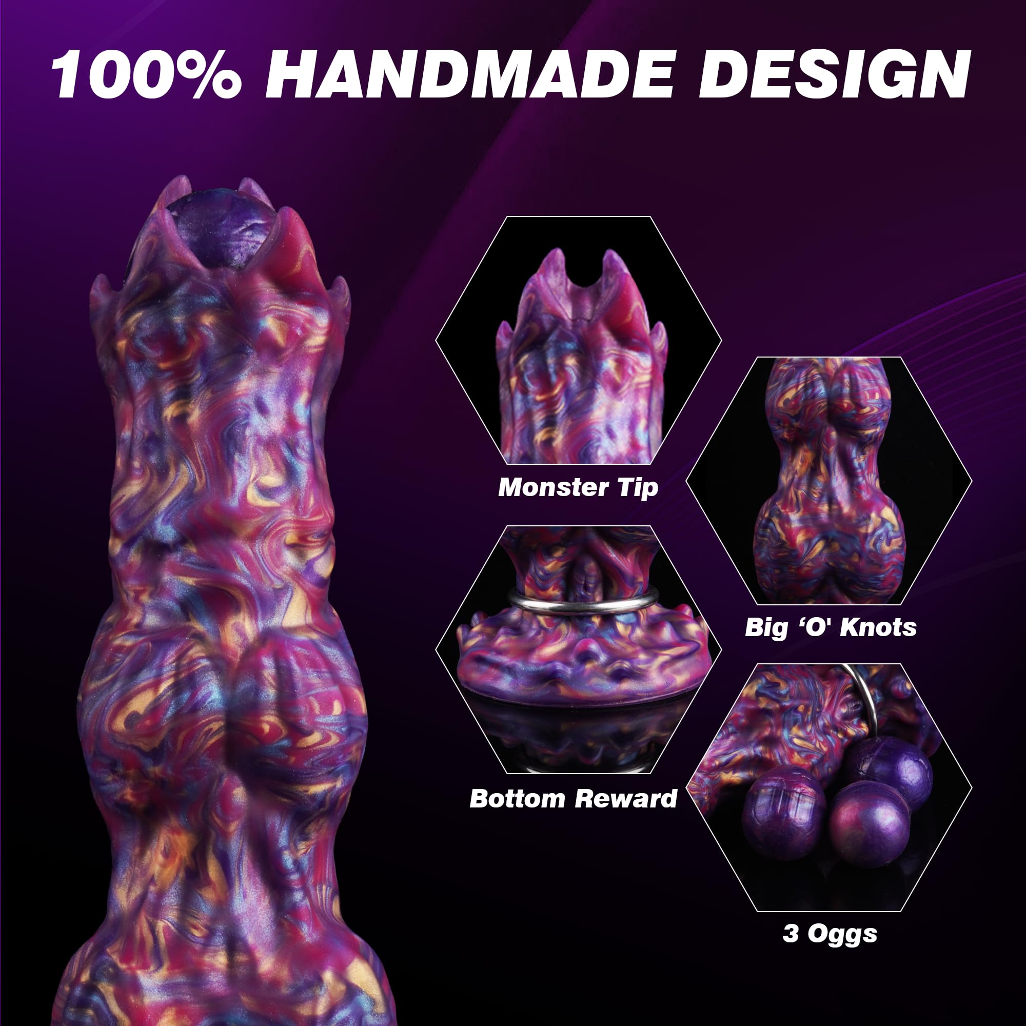 10" Monster Dildo Huge Thick Ovipositor Dildo with 4 Eggs, Big Fantasy Anal Dildos Horse Knot Dragon Dildos with Inflatable Pump, Dog Sex Toy with Strong Suction Cup, Adult Toys for Women Men: Morgan