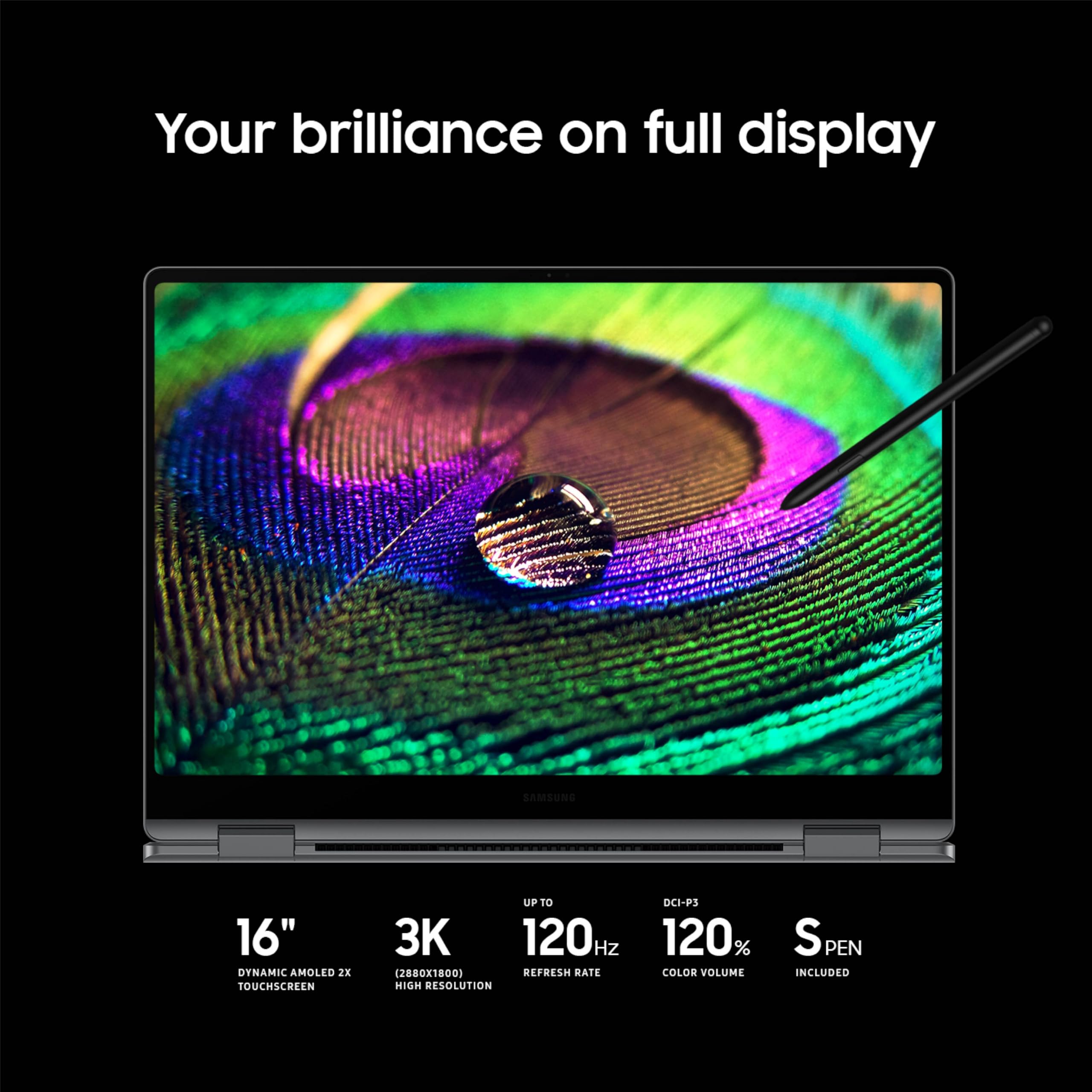 SAMSUNG 16” Galaxy Book5 Pro 360 Copilot+ PC, AI Laptop Computer, Intel Core 7 Ultra Processor, 3K AMOLED (2880 x 1800) Touchscreen, 120HZ Refresh Rate, Dolby Atmos Quad Speakers, All-Day Battery Life thumbnail 4