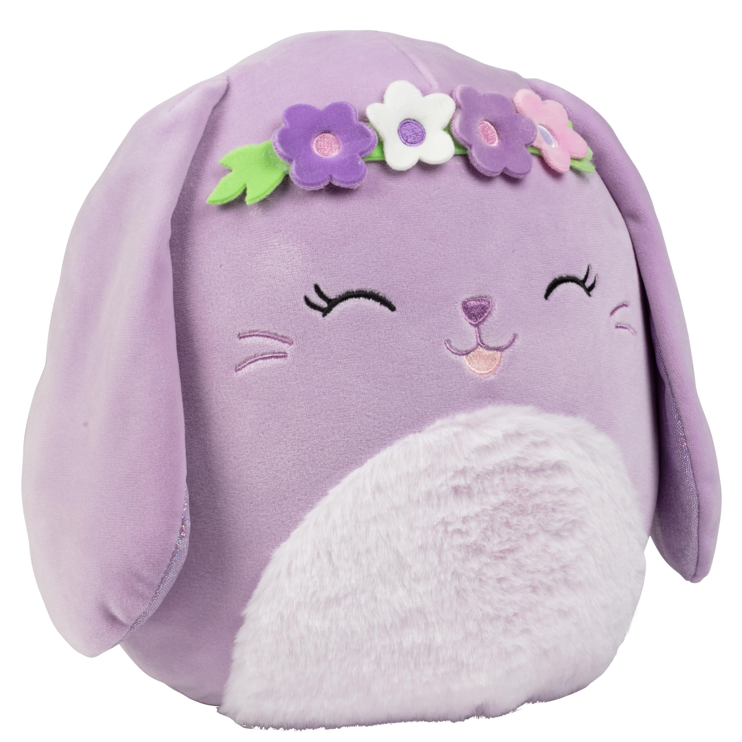 Squishmallows 10-Inch Bubbles The Purple Bunny with Flower Crown - Official Jazwares Plush - Collectible Soft & Squishy Stuffed Animal Toy - Add to Your Squad - Gift for Kids, Girls & Boys