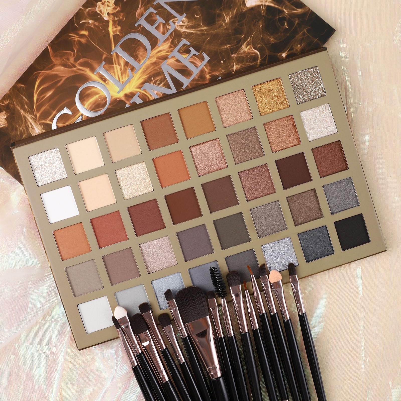 UCANBE 54 Colors Splashy Candies Eyeshadow Palette + 15pcs Makeup Brush Set, Highly Pigment Matte Metallic Shimmer Glitter Eye Shadow Bright Color Long Lasting Waterproof Easy Blending Make Up Pallet: Palette B + Brushes