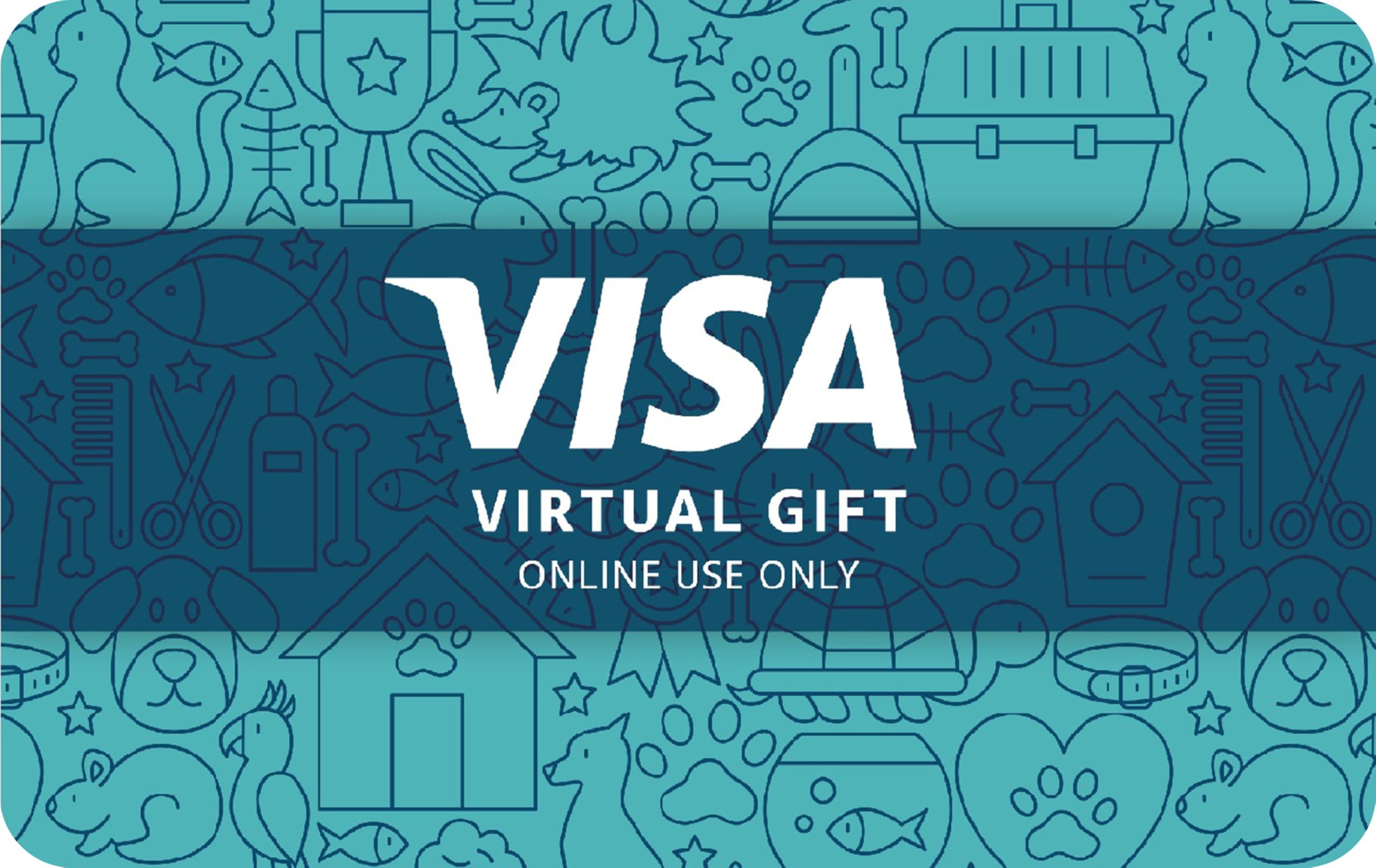 Visa Virtual $50 eGift Card (plus $4.95 Purchase Fee) - For Online Use Only: 50 Pet