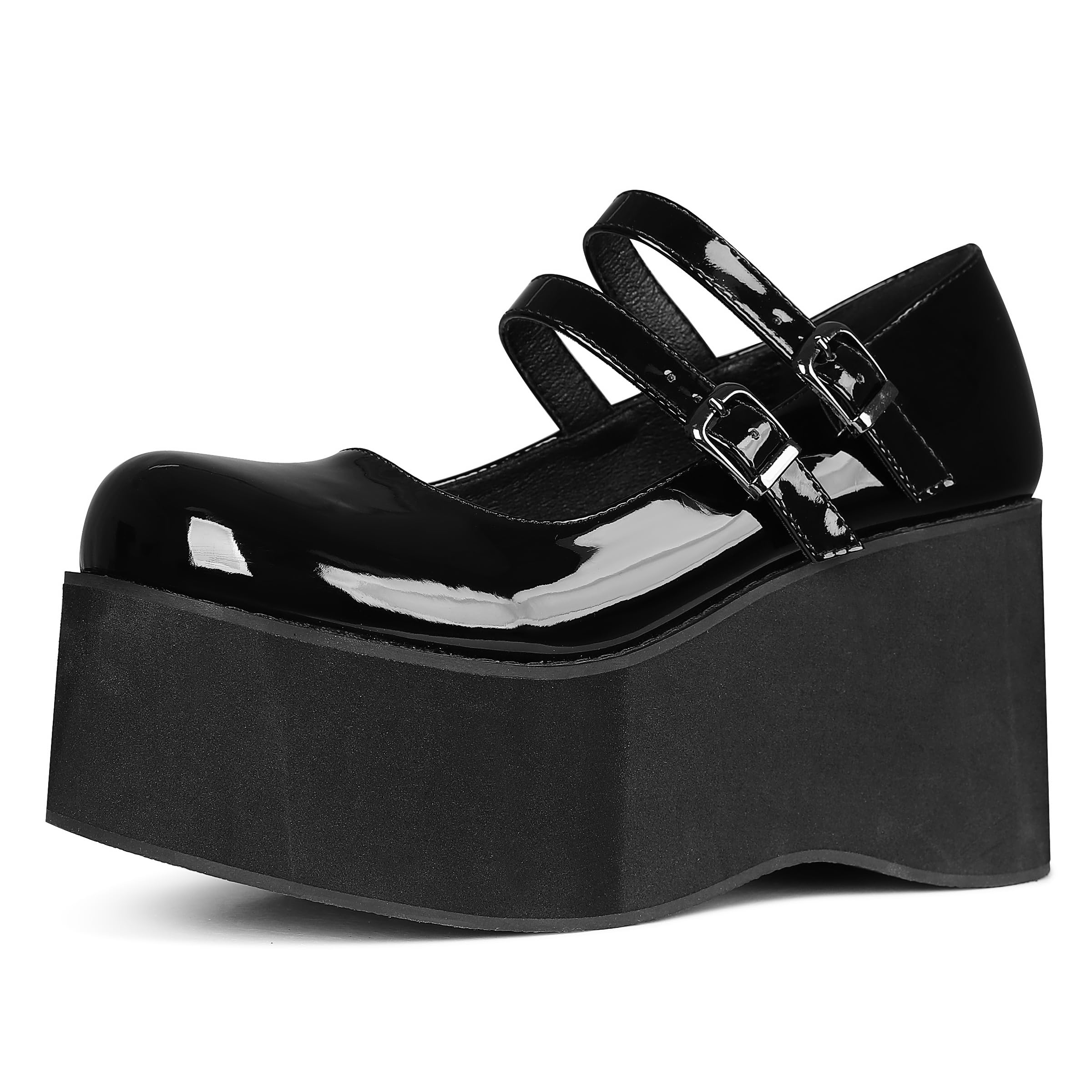 CELNEPHO Mary Jane Shoes Women Cute Ankle Strap Platform Wedge High Heel Pumps Gothic Party Dress Shoes for Women
