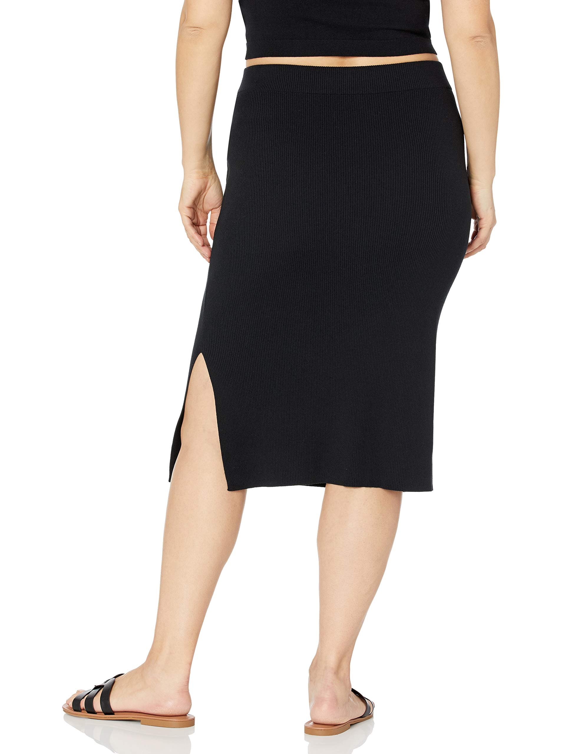 The Drop Women's Vera Slim Side-Slit Midi Sweater Skirt thumbnail 5