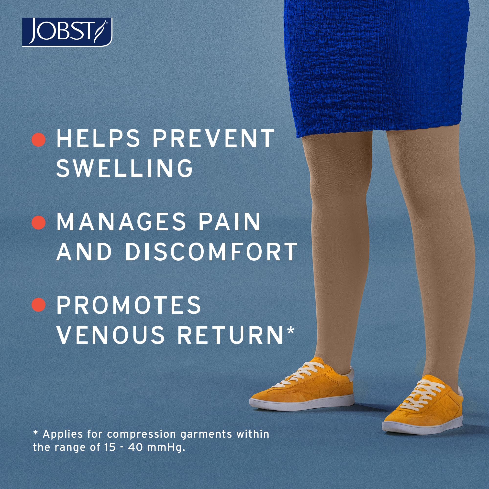 JOBST Relief Thigh High Graduated Compression Stockings 20-30mmHg - Comfortable Unisex Design with Silicone Dot Band - Open Toe: Large