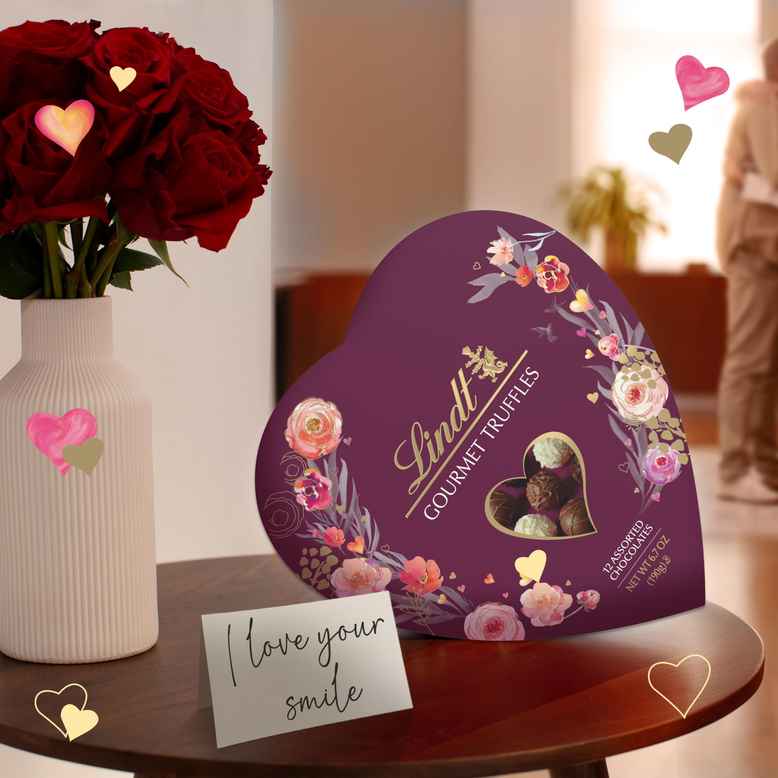 Lindt Valentine's Gourmet Truffles Assorted Chocolate Candy Heart, 6.7 oz.: Lindt Valentine's Gourmet Truffles Assorted Chocolate Candy Heart, 6.7 oz.
