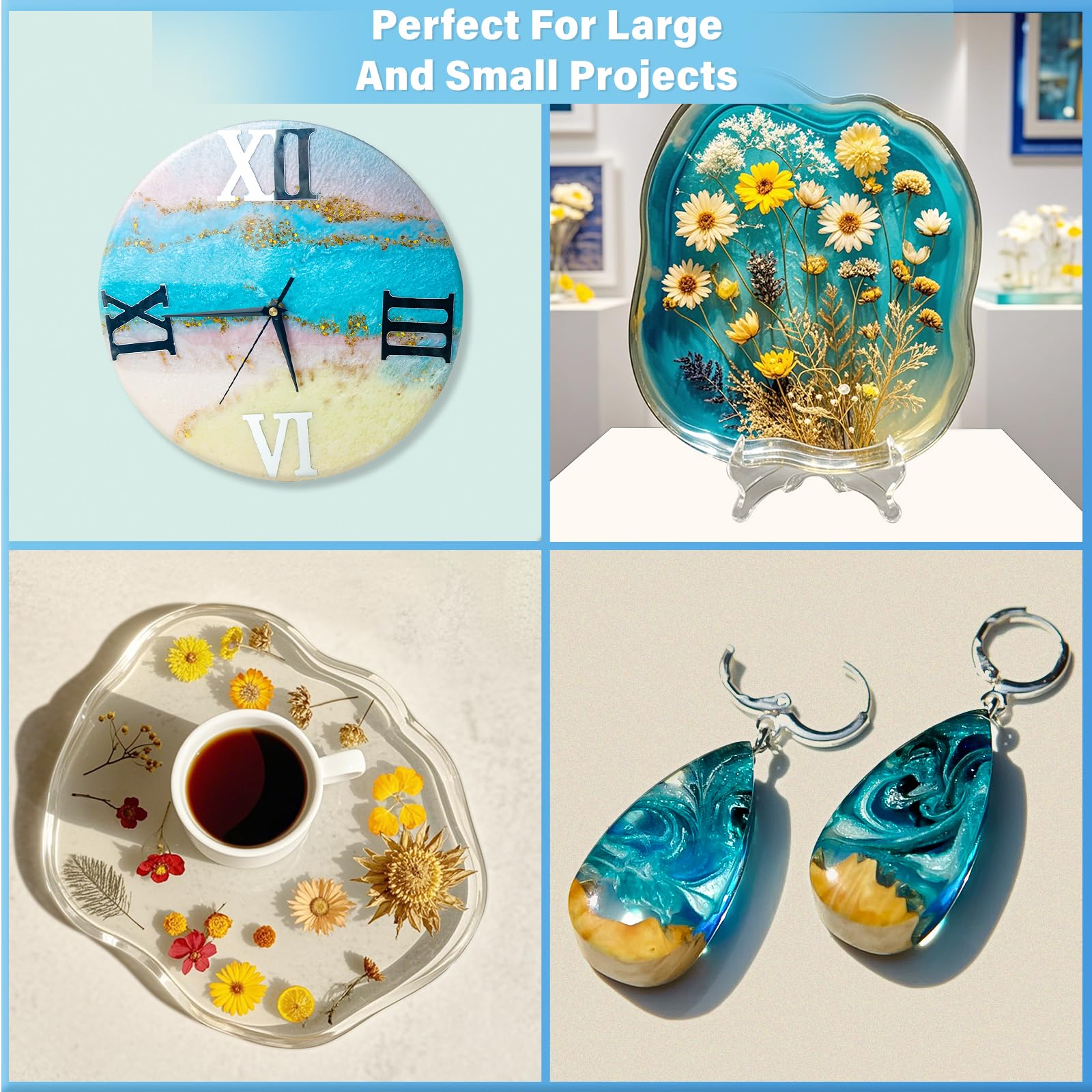 Epoxy Resin 1 Gallon Kit with Pump High Glossy Food Safe Crystal Clear Bubble Free No Yellowing Easy Mix 1:1 for Craft DIY Jewelry Art Casting: 1 GALLON