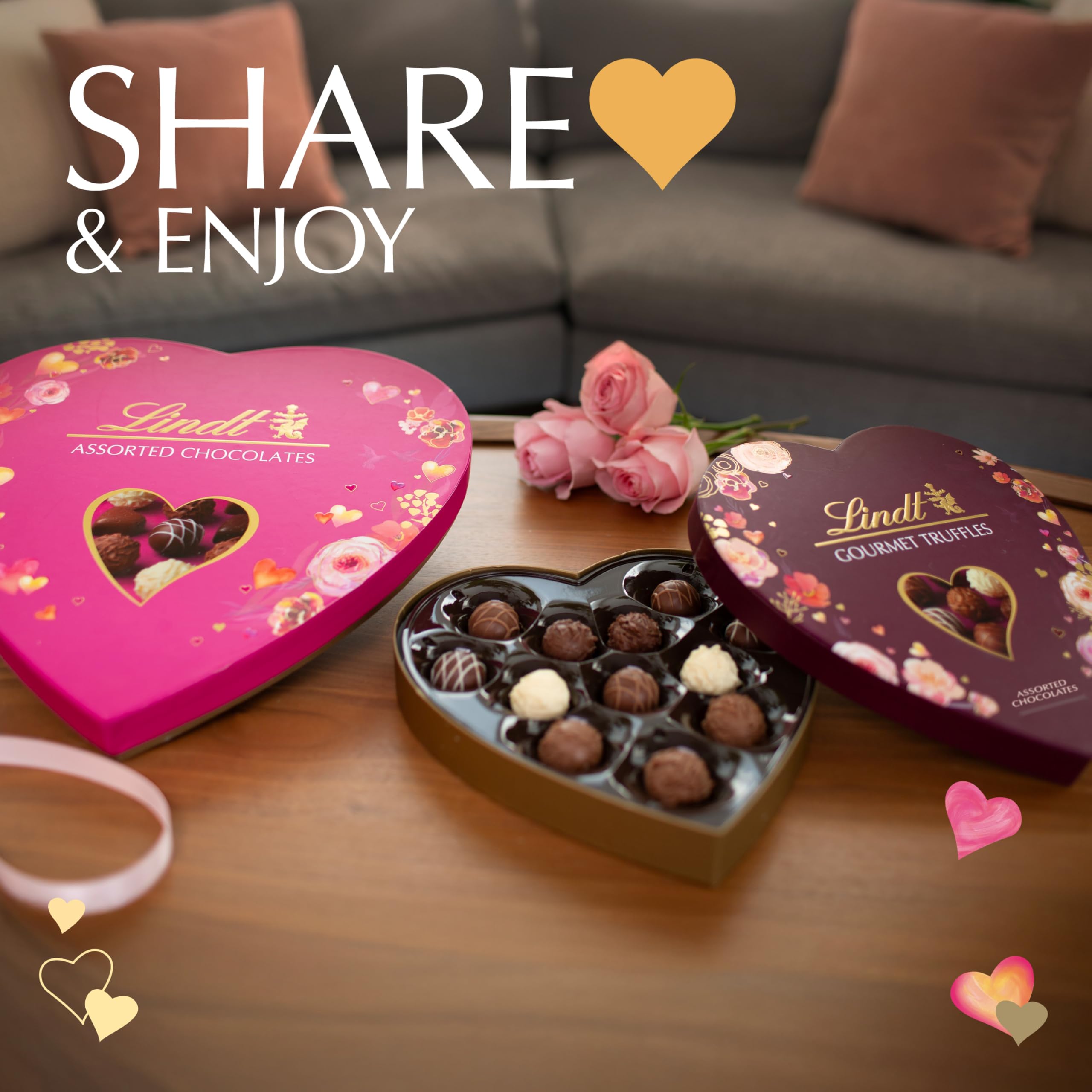 Lindt Valentine's Gourmet Truffles Assorted Chocolate Candy Heart, 6.7 oz.: Lindt Valentine's Gourmet Truffles Assorted Chocolate Candy Heart, 6.7 oz.