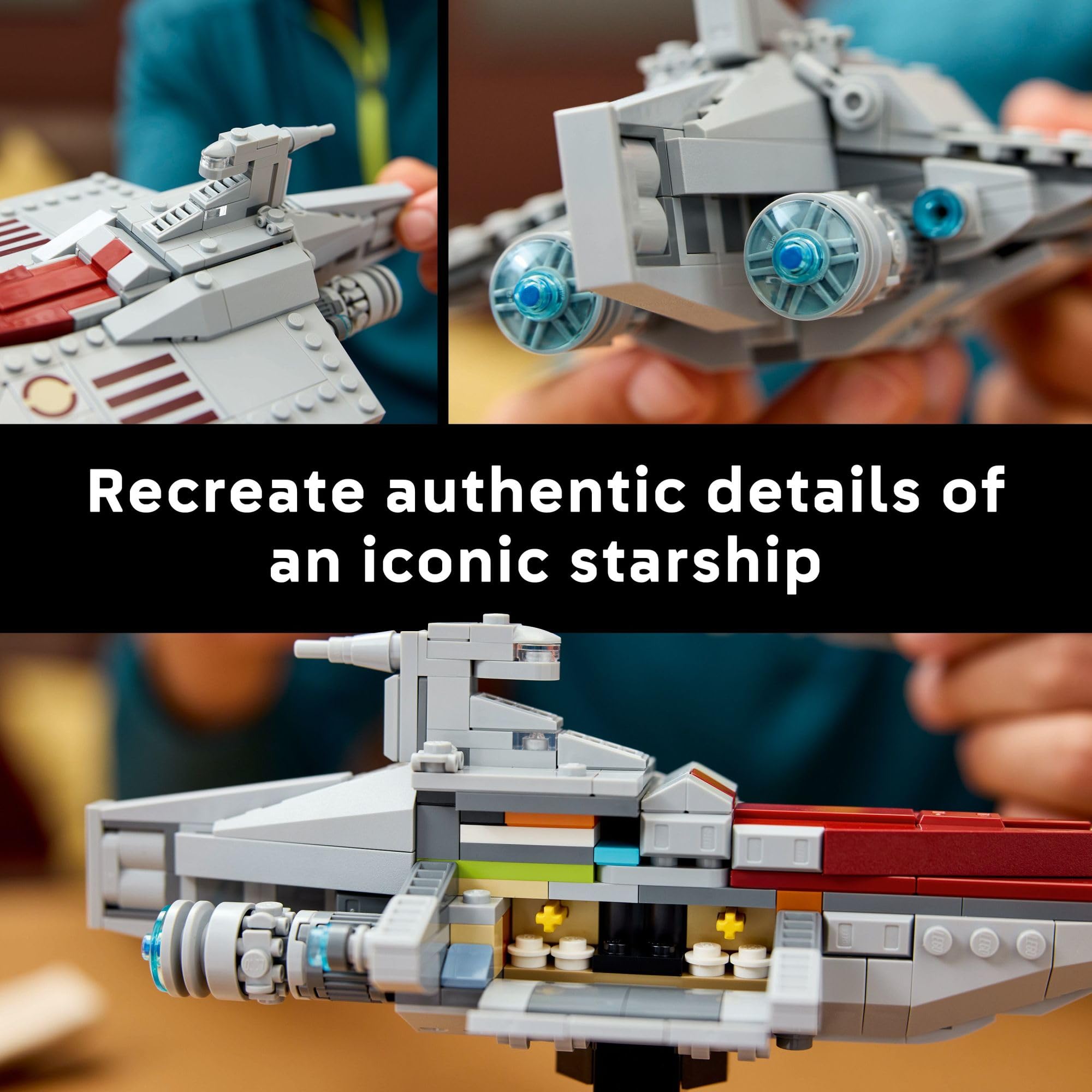 LEGO Star Wars: Attack of The Clones Acclamator-Class Assault Ship Building Set for Adults - Star Wars Collectible Set with Display Stand - Iconic Star Wars Ship Building Kit - 75404