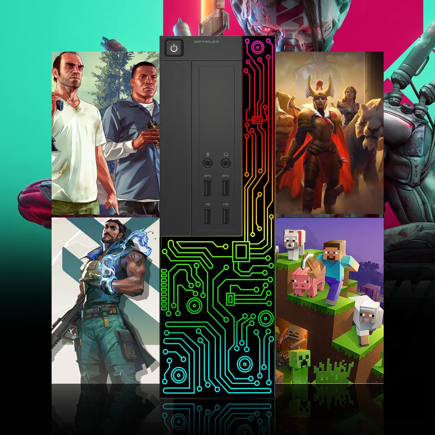Dell Gaming OptiPlex Desktop RGB Computer PC, Intel Core i7, AMD RX 550 4GB GDDR5, 16GB RAM, 512GB SSD, 24 Inch HDMI Monitor, RGB Keyboard Mouse and Headset, WiFi, Windows 10 Pro (Renewed): Dell Gaming OptiPlex Desktop RGB Computer PC, Intel Core i7, AMD RX 550 4GB GDDR5, 16GB RAM, 512GB SSD, 24 Inch HDMI Monitor, RGB Keyboard Mouse and Headset, WiFi, Windows 10 Pro (Renewed)
