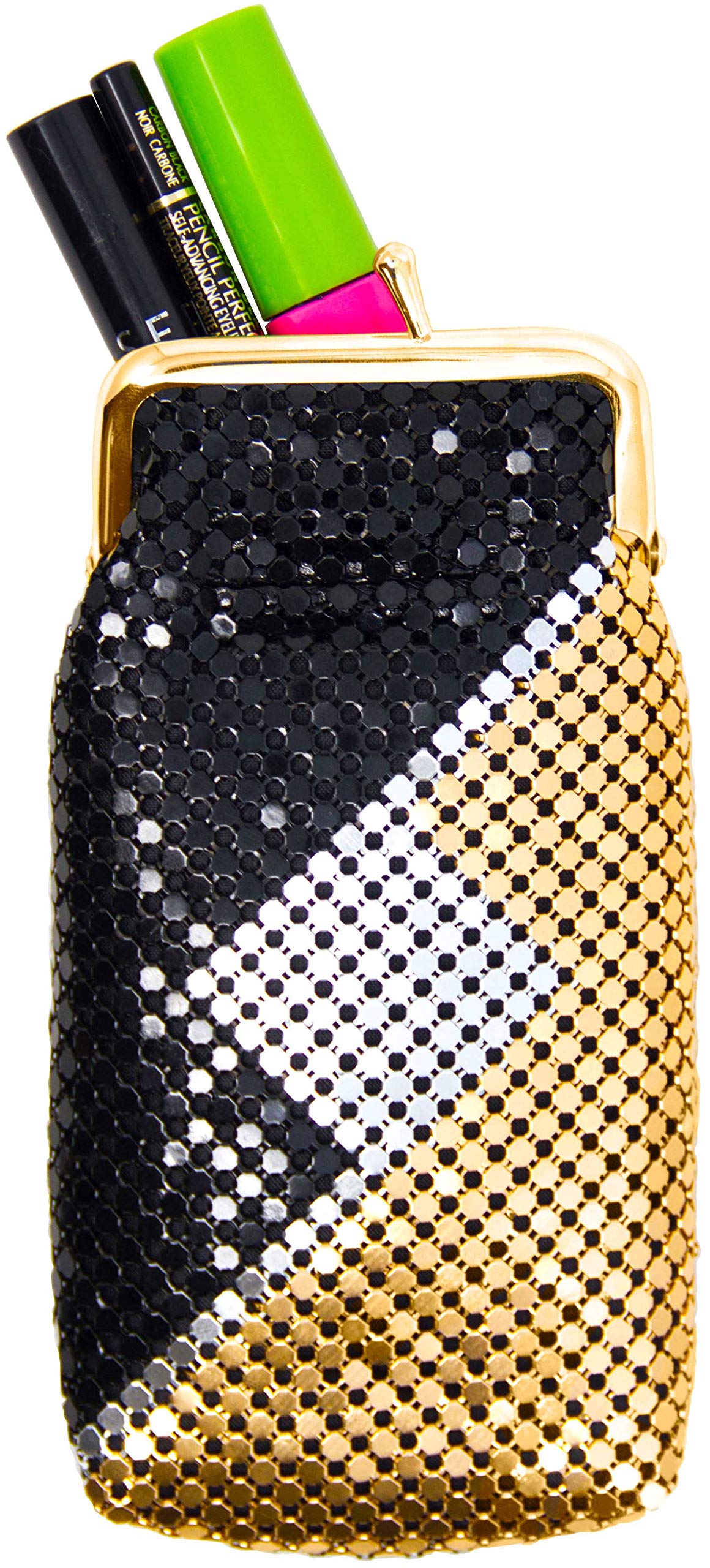 Black Gold Silver Soft 4mm Metallic Mesh (Full Pack 100s or 120s) Cigarette Case Purse with Lighter Pocket thumbnail 3