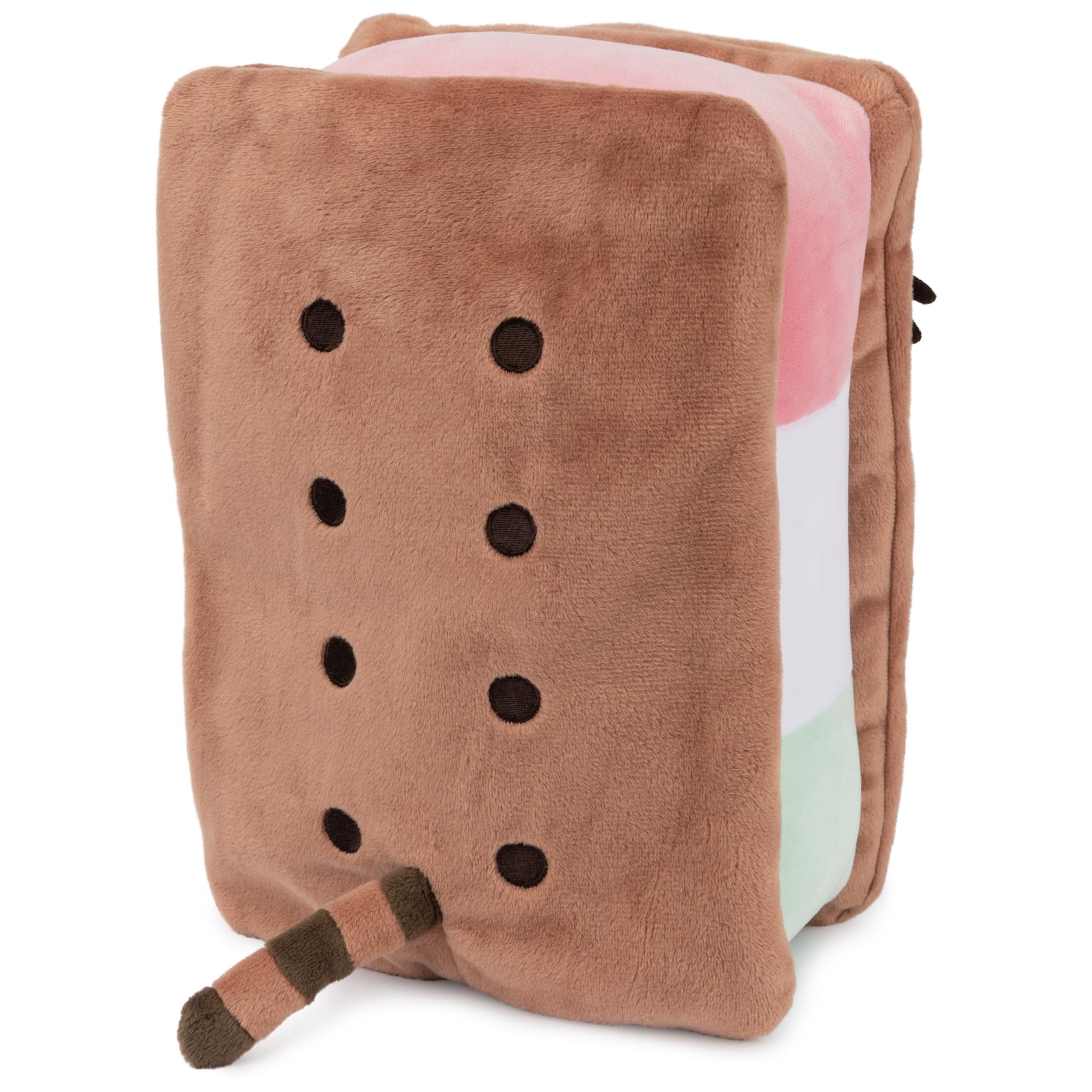 GUND Pusheen Neapolitan Ice Cream Sandwich Pusheen Plush, Stuffed Animal for Ages 8 and Up, Brown, 9.5”: Ice Cream Sandwich 9.5"
