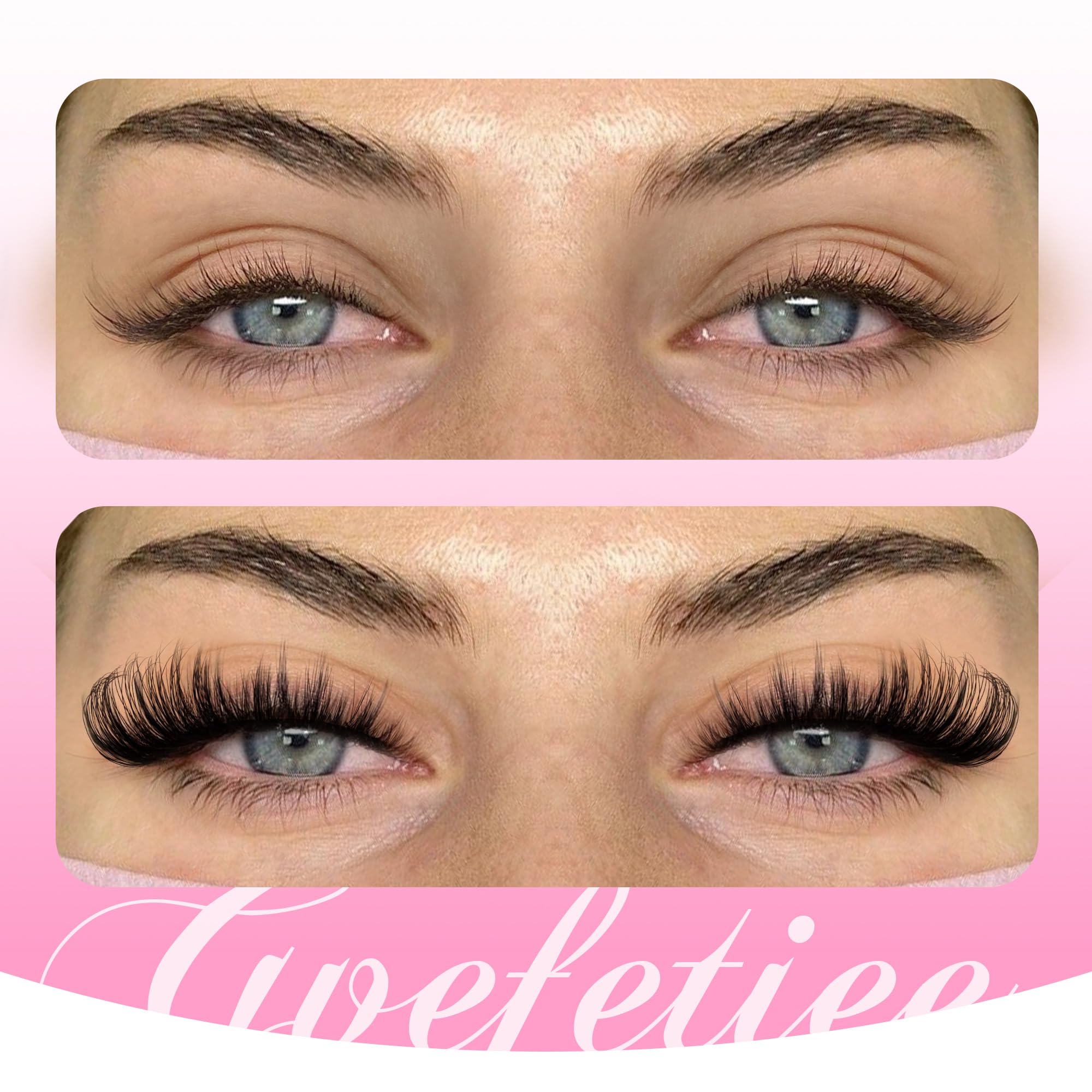 False Eyelashes Fluffy Faux Mink Lashes Wispy Fairy Cat Eye Lashes Spiky Strip Lashes Extension Natural Volume Fake Lashes Pack by GVEFETIEE 8 Pairs Black: False Eyelashes-009