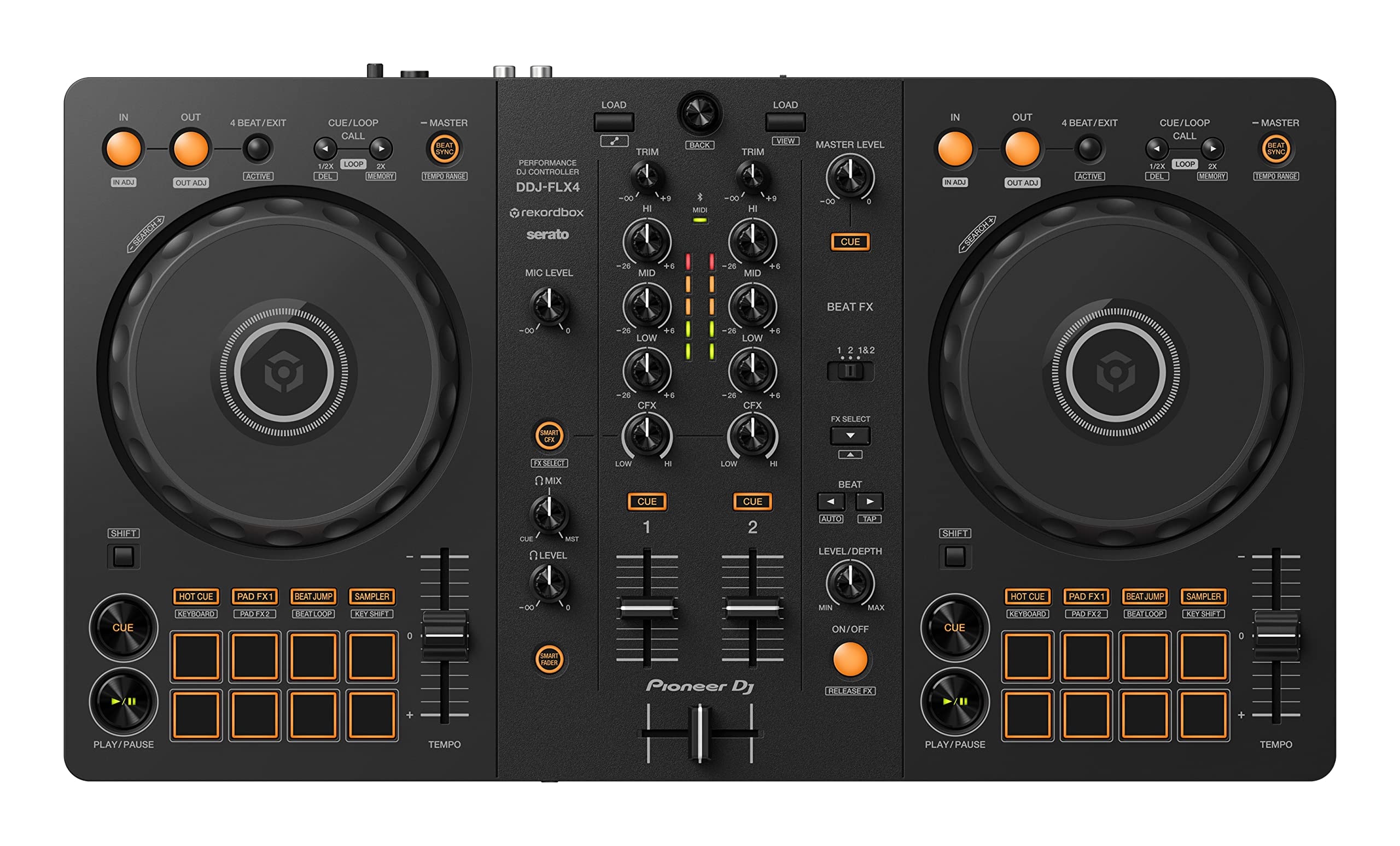 Pioneer DJ DDJ-FLX4 2-deck rekordbox and Serato DJ Controller - Graphite: Pioneer DJ DDJ-FLX4 2-deck rekordbox and Serato DJ Controller - Graphite