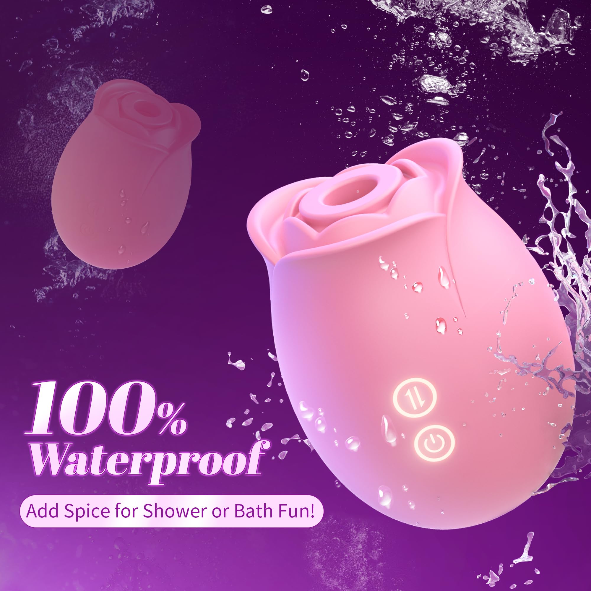 Rose Sex Toy Vibrator Adult Sex Toys Women Sucking Vibrater Adult Toys Nipple Toys G Spot Clitoral Vibrator Rose Sexual Stimulation Device Anal Dildo with 5 Sucking Modes Female Couples: Soft Pink