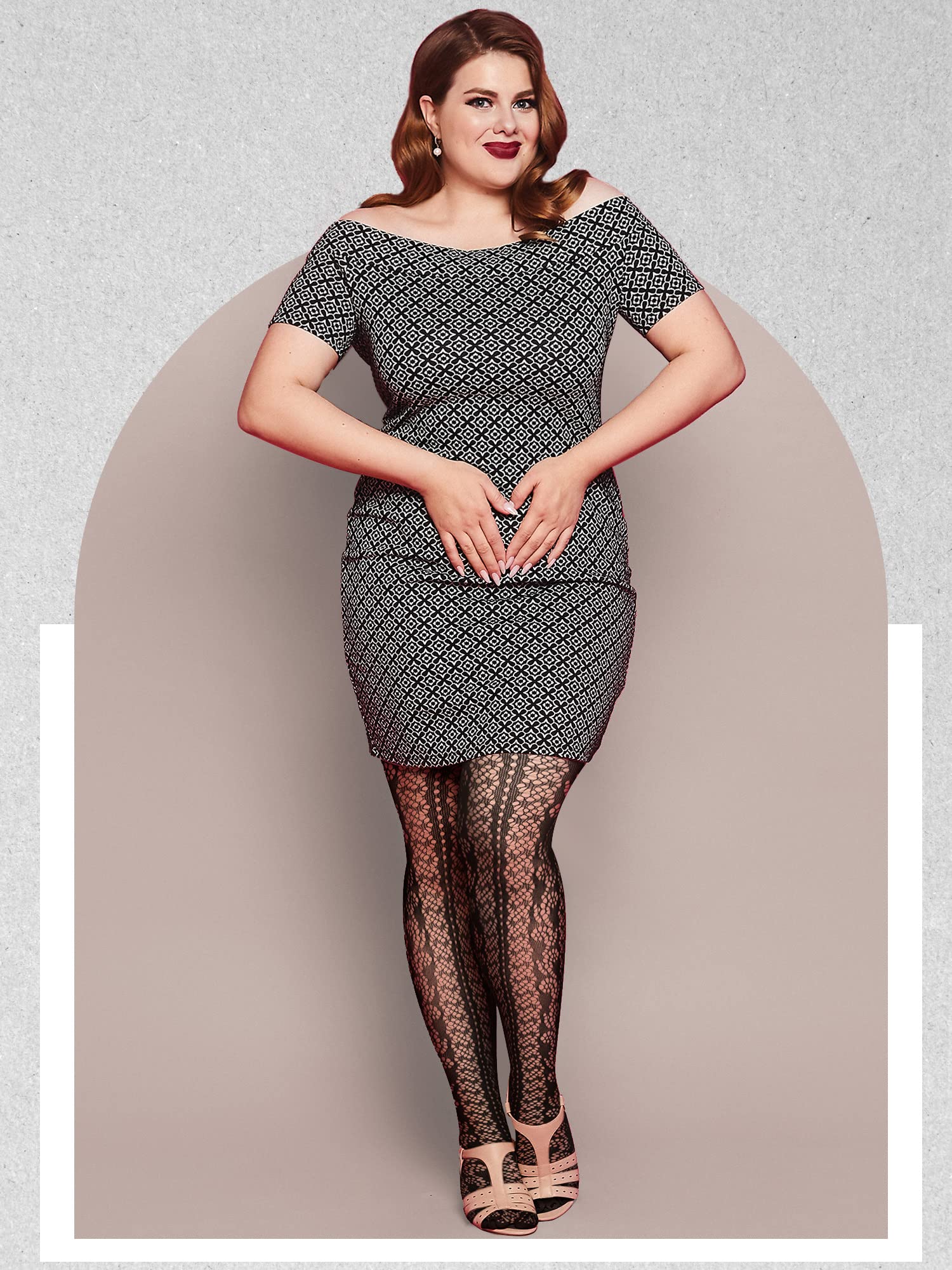 Skylety 6 Pairs Women Plus Size Fishnet Suspender Pantyhose Thigh High Stocking Garter Belt Lingerie Tights for Women L-XXXL: Fantasy Black XX-Large-3X-Large