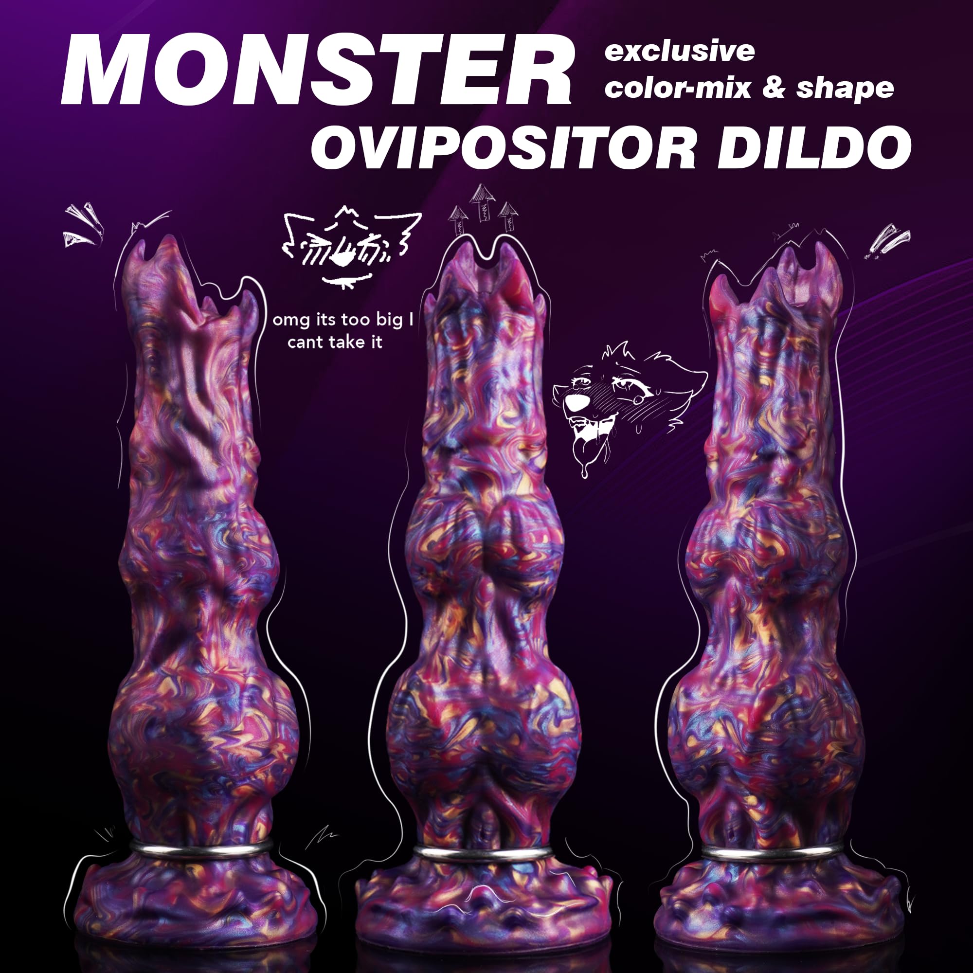 10" Monster Dildo Huge Thick Ovipositor Dildo with 4 Eggs, Big Fantasy Anal Dildos Horse Knot Dragon Dildos with Inflatable Pump, Dog Sex Toy with Strong Suction Cup, Adult Toys for Women Men: Morgan