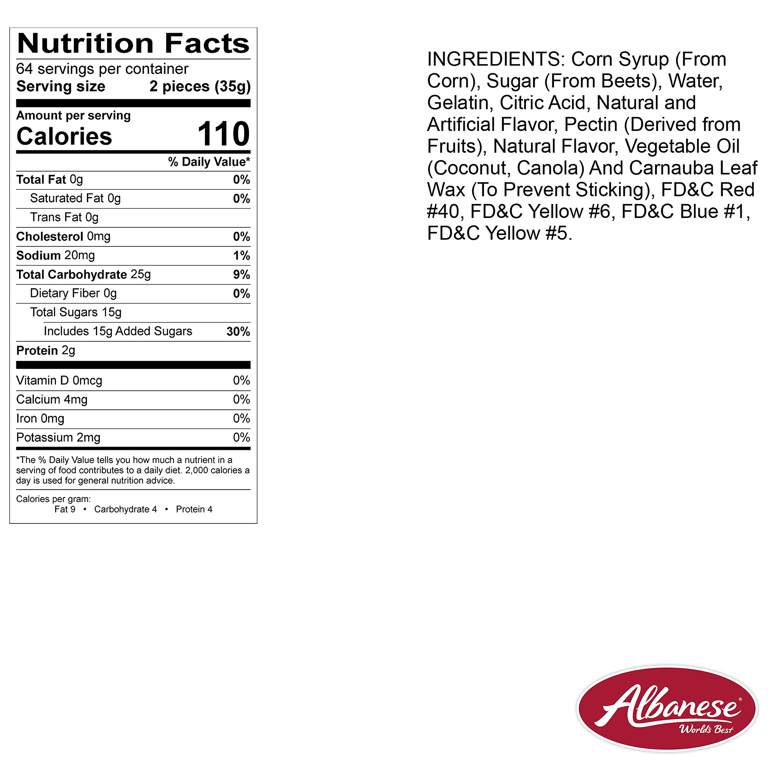 Albanese World's Best 5 Natural Flavor Gummi Bears, 5lbs of Candy - Image 7