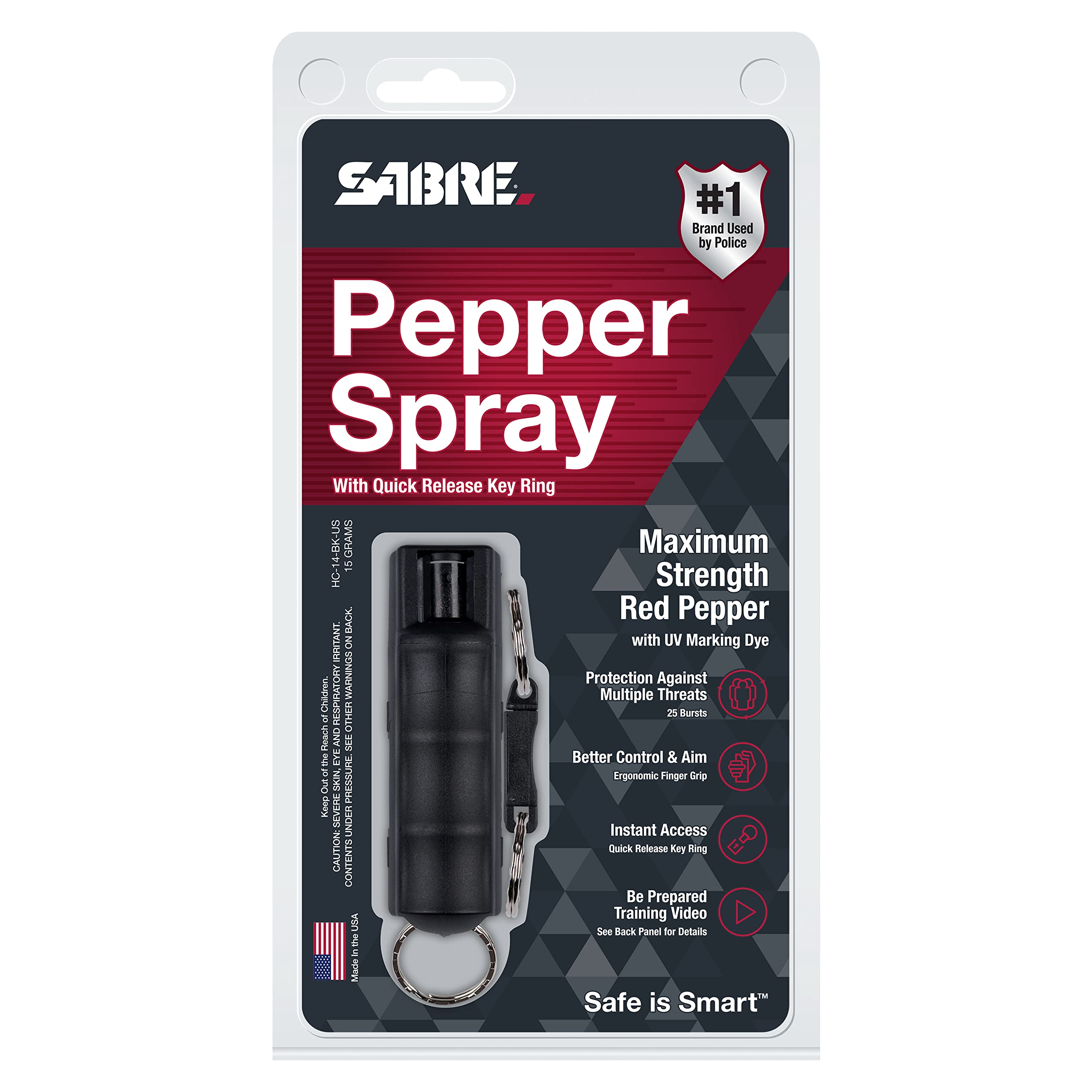 SABRE Personal Safety Kit with Pepper Spray and 2-in-1 Personal Alarm with LED Light, 0.54 fl oz, 25 Bursts,130dB Alarm, Audible Up to 1,250 Feet thumbnail 12