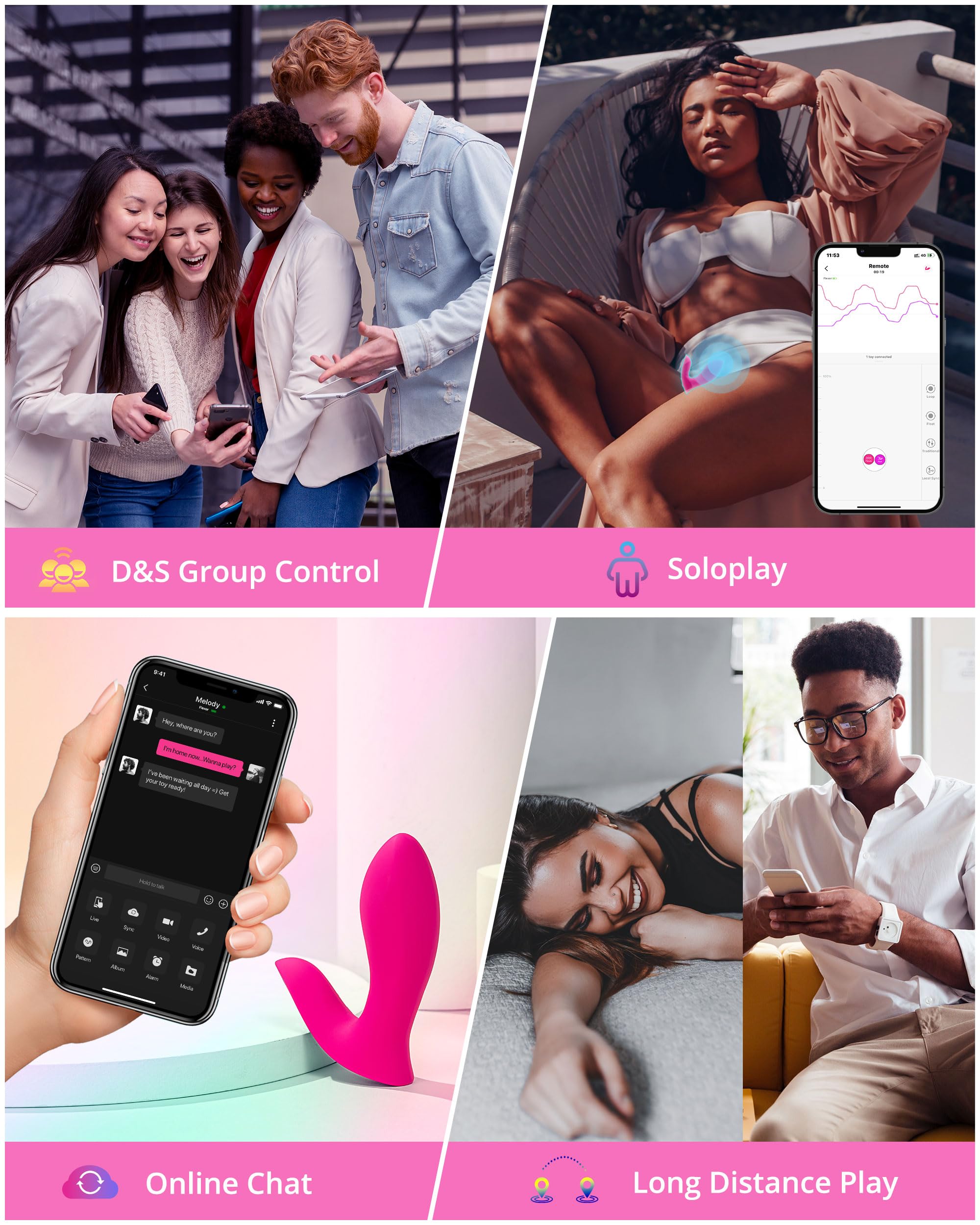 LOVENSE Flexer Wearable Panty Vibrator, App Remote Control Butterfly Vibrator for Women Pleasure, Rechargeable Clitoral G Spot Stimulator, Bluetooth Adult Sex Toys for Couples Play