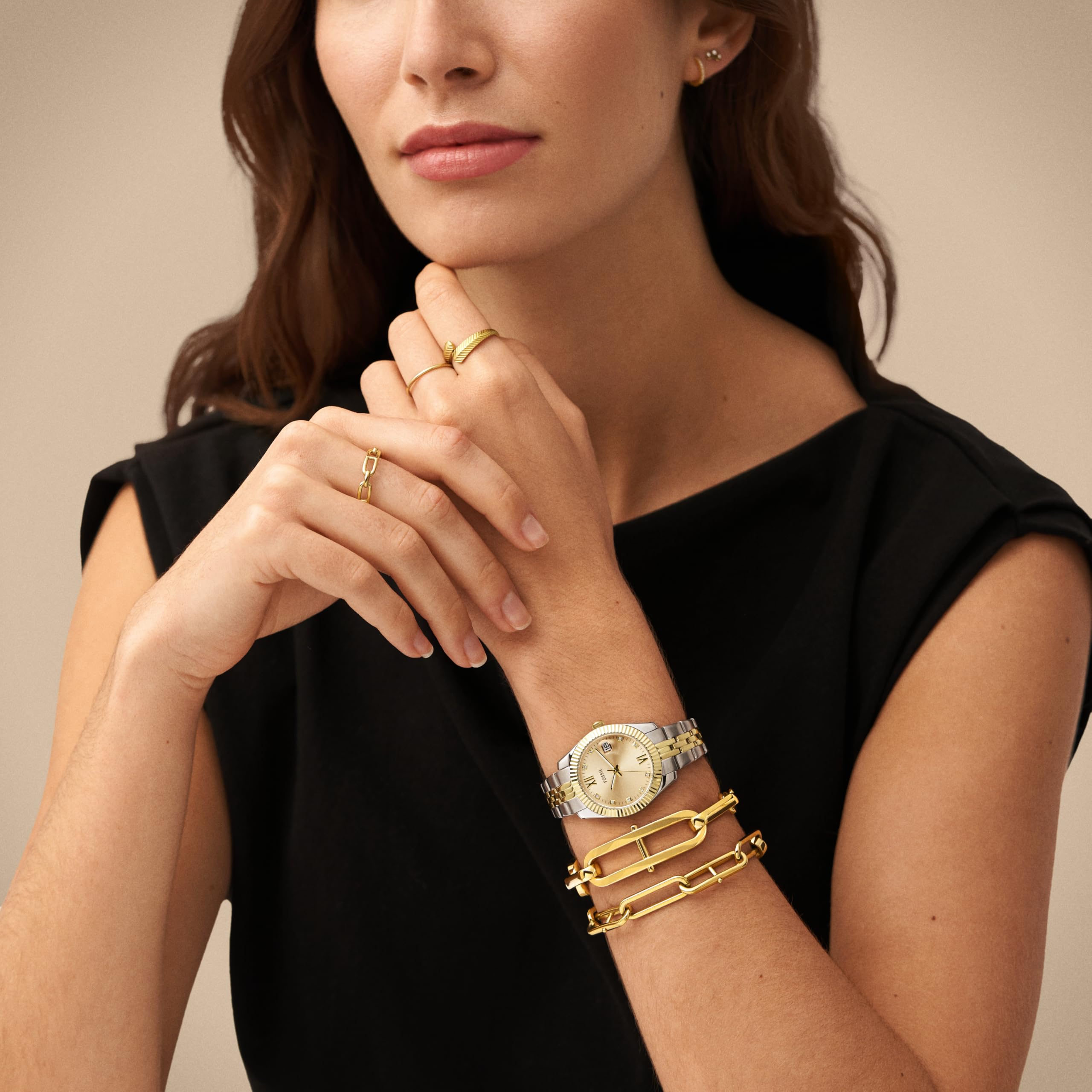 Fossil Women's Scarlette Mini Quartz Stainless Steel Three-Hand Watch, Color: Gold/Silver (Model: ES4949) thumbnail 5