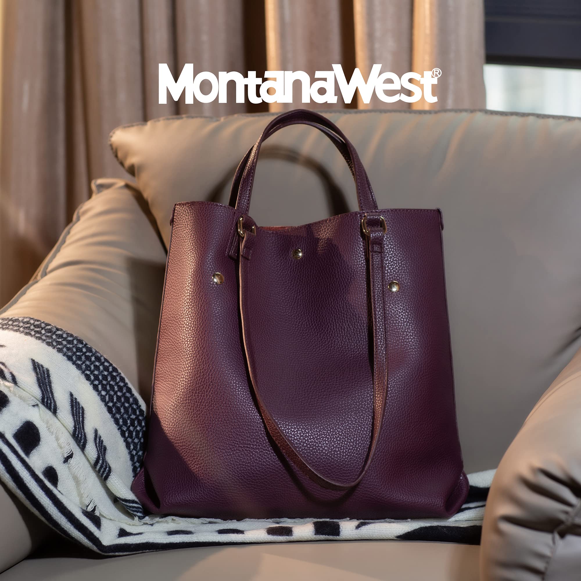 Montana West Tote Bag for Women Purses and Handbags Top Handle Satchel Bag Large Shoulder Handbag thumbnail 2