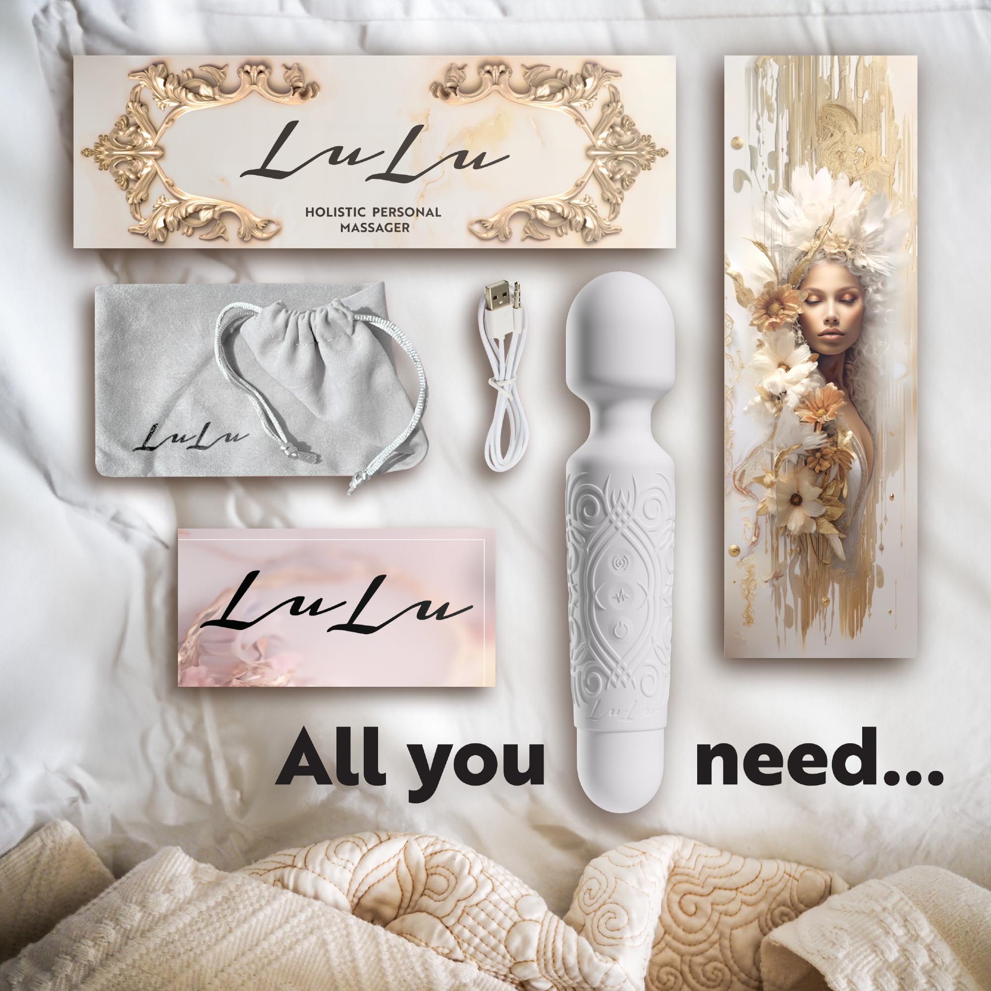 LuLu Vibrator, Vibrators, Womens Sex Toys, Female Sex Toy, Vibrater, Mini Vibrator Wand, Sexy Toys, Sexual Pleasure Tools for Women, Sextoy, Wand Vibrator -: White
