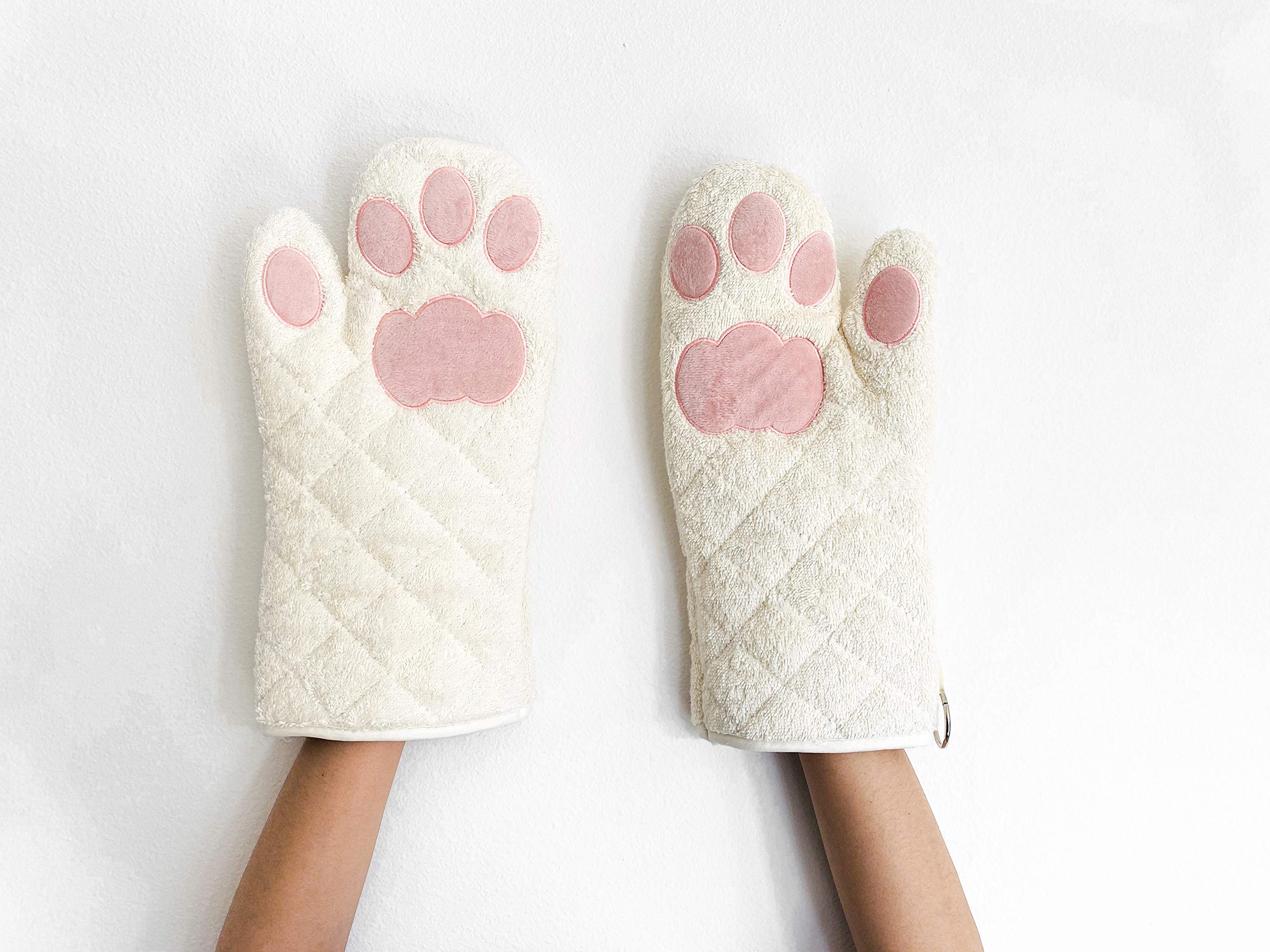 Cricket & Junebug Oven Mitts Cat Paws - Black & Pink