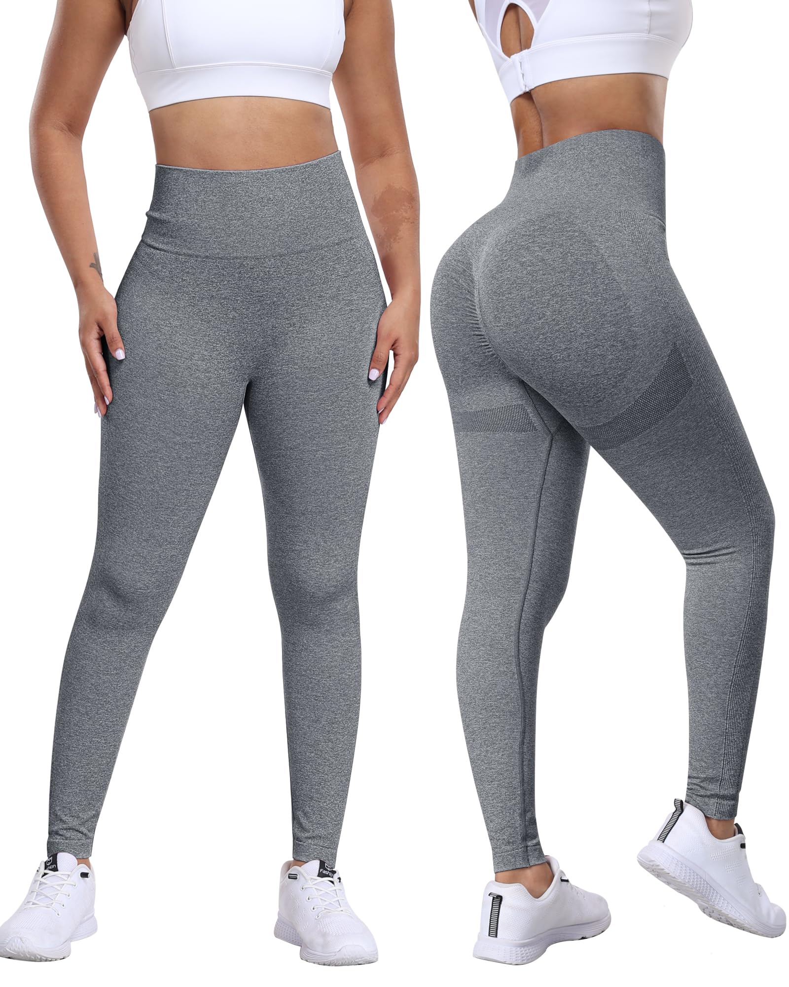 SALSPOR Workout Leggings for Women, Butt Lifting Gym Scrunch Butt Seamless Leggings thumbnail 6