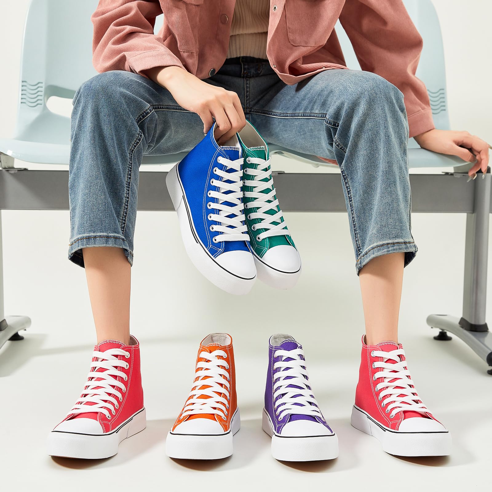 hash bubbie Unisex Fashion High top Sneakers Womens Classic High Tops Canvas Shoes Casual Tennis Shoes for Men