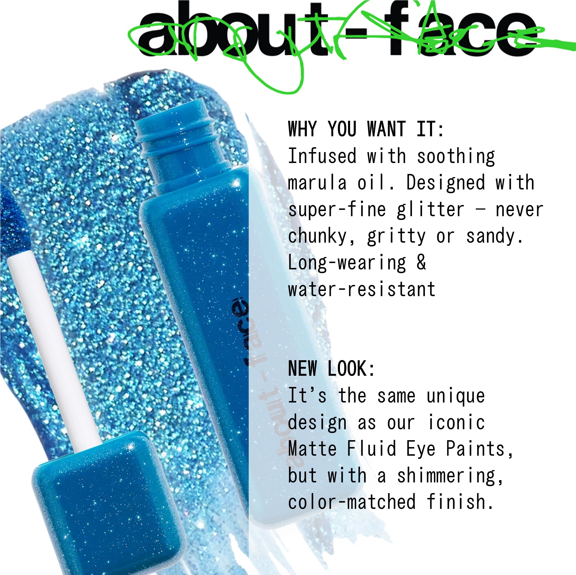 about-face Fractal Glitter Eye Paint Digital Demise – Smudge-Proof, Long-Lasting Liquid Eyeshadow – Intense Sparkle with Mousse Texture – Vegan, Cruelty-Free, Marula Oil Infused – 0.13oz (Cinnamon)