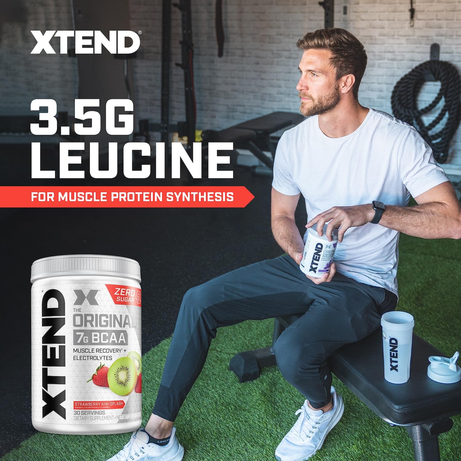 Xtend XTEND Original BCAA Powder 7g BCAA and 2.5g L-Glutamine, Sugar Free Post Workout Muscle Recovery Drink with Amino Acids for Men & Women, 90 Servings