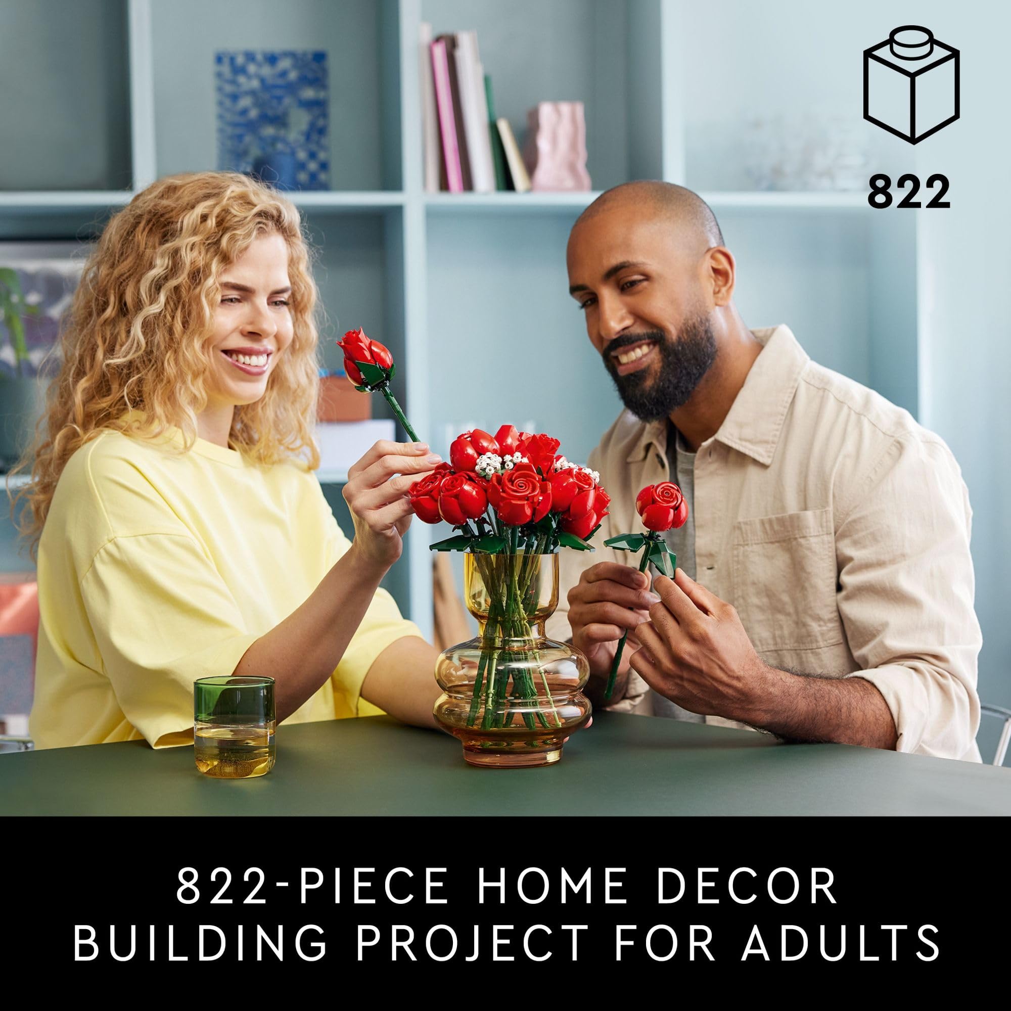 LEGO Botanicals Bouquet of Roses Artificial Flowers - Fake Red Roses Building Set for Adults, Ages 18+ - DIY Kit for Home Decoration - Gift for Mother's Day - 10328 thumbnail 2