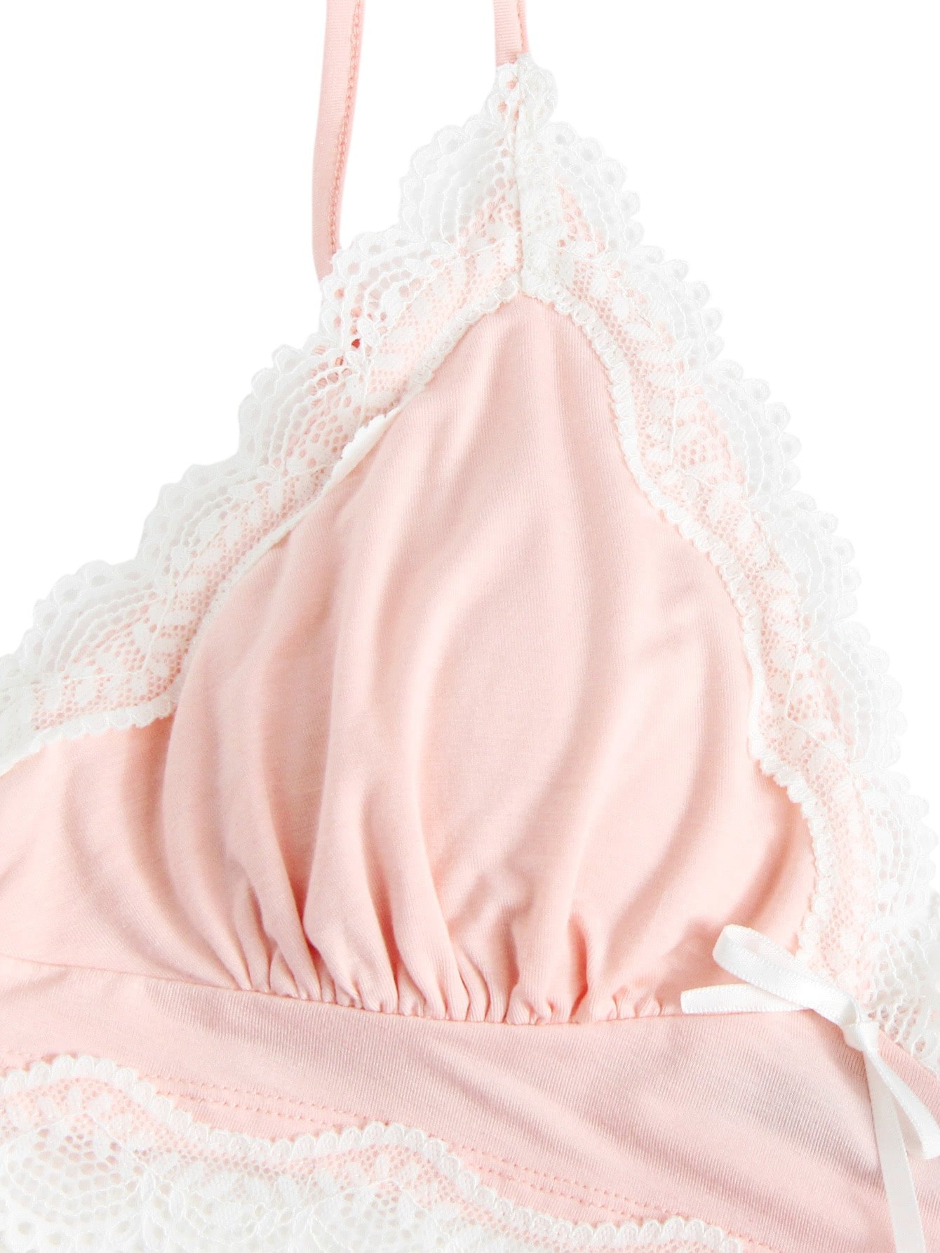 SweatyRocks Women's Lace Trim Underwear Lingerie Straps Bralette and Panty Set thumbnail 3