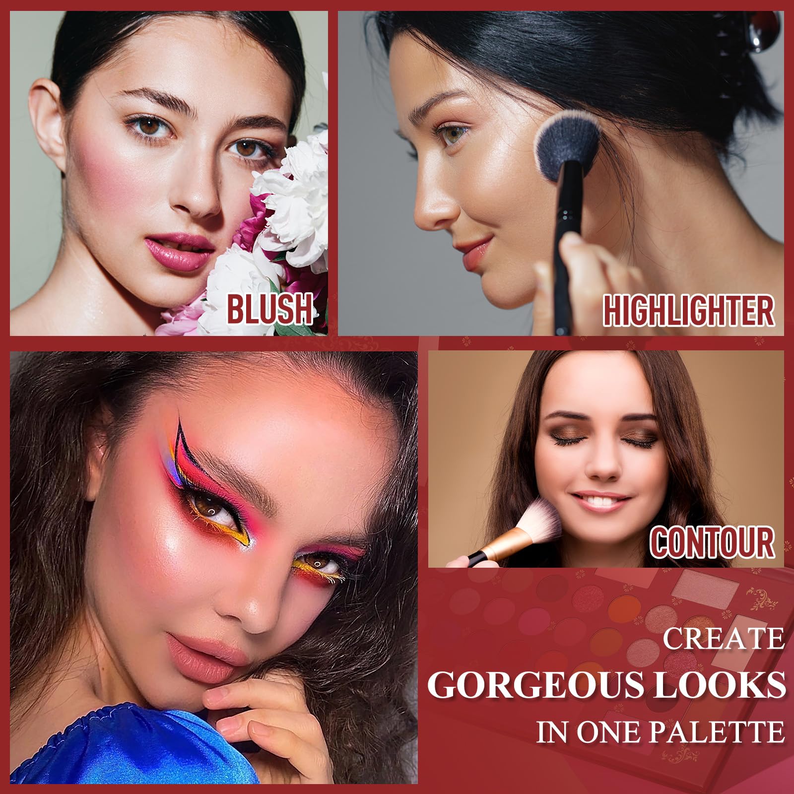 UCANBE Spotlight Eyeshadow Palette Professional 40 Color Eye Shadow Matte Shimmer Makeup Pallet Highly Pigmented Colorful Powder Long Lasting Waterproof Eye Shadow thumbnail 4